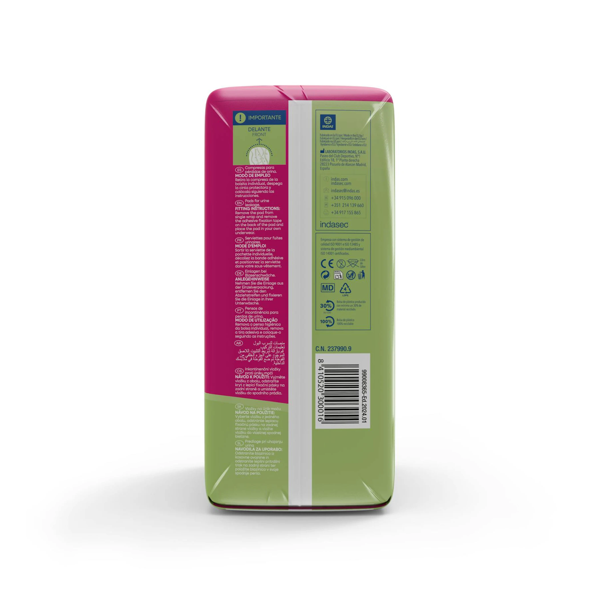 Compresas Incontinencia Indasec Mini Discreet 20 Uds
