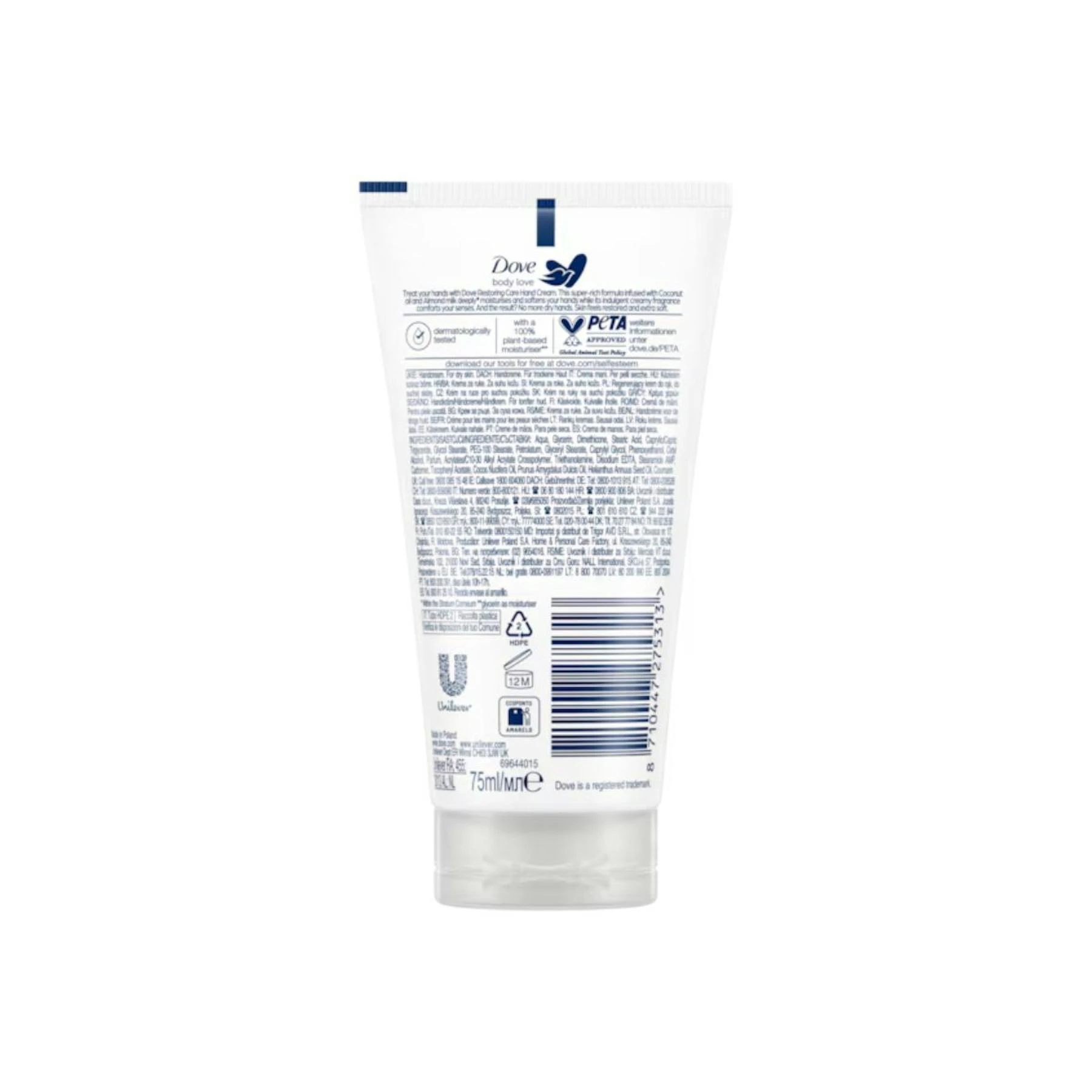 Crema De Manos Coco Dove 75Ml