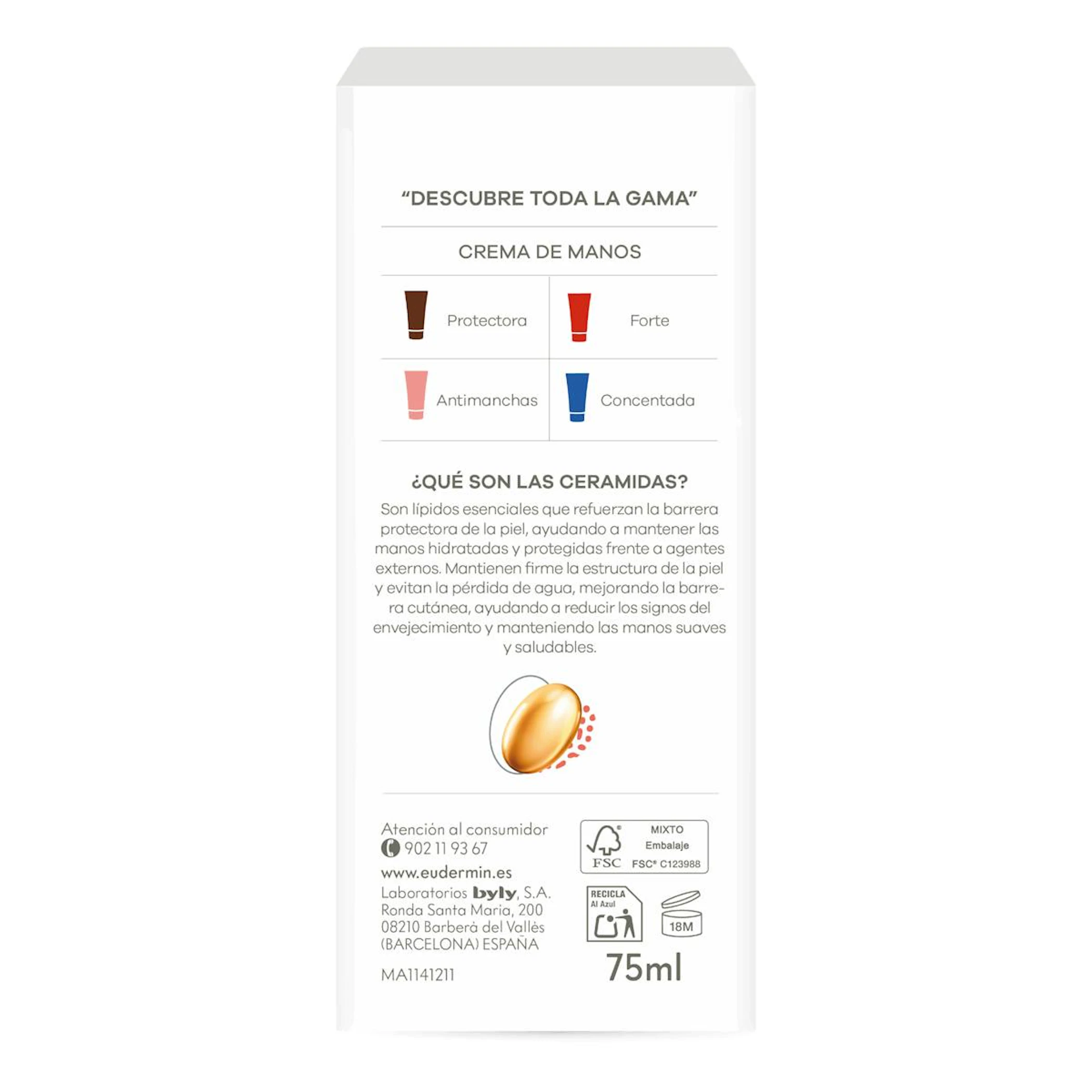 Crema De Manos Forte Urea Y Ceramidas Eudermin 75Ml