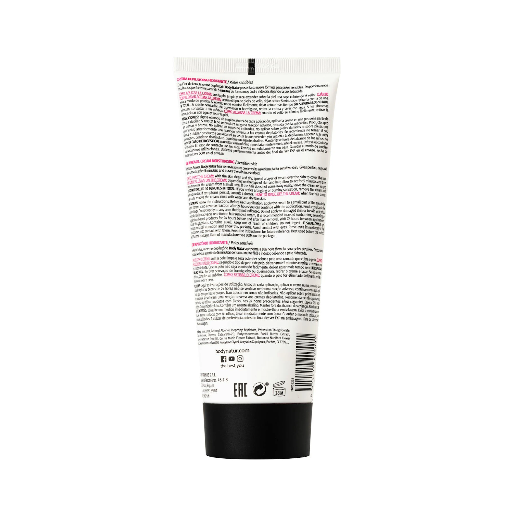 Crema Depilatoria Corporal Flor De Loto Body Natur 200Ml