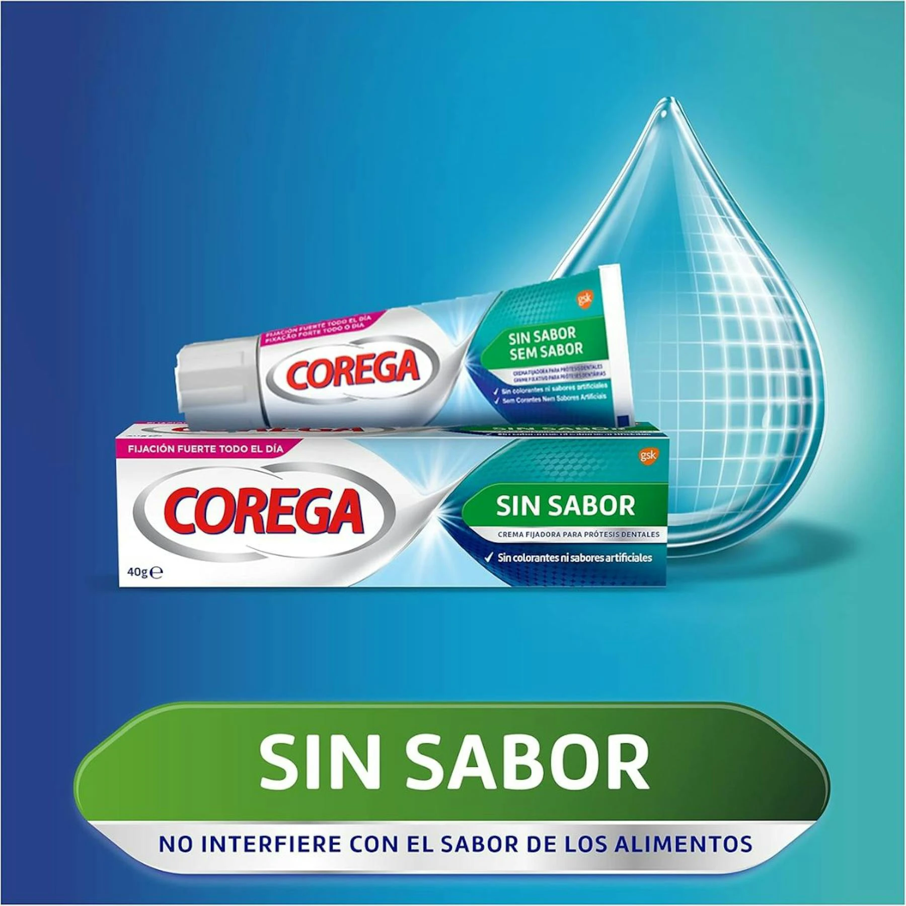 Creme Fixador Prótese Dentária Forte Sem Sabor Corega 70 Gr