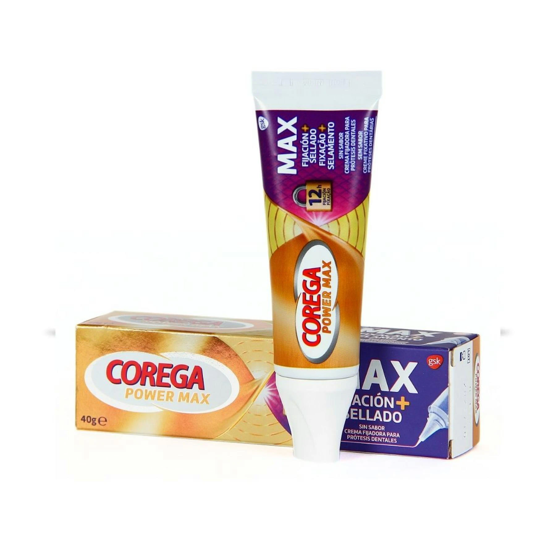 Crema Fijadora Prótesis Dental Max Fijación + Sellado Corega 40G