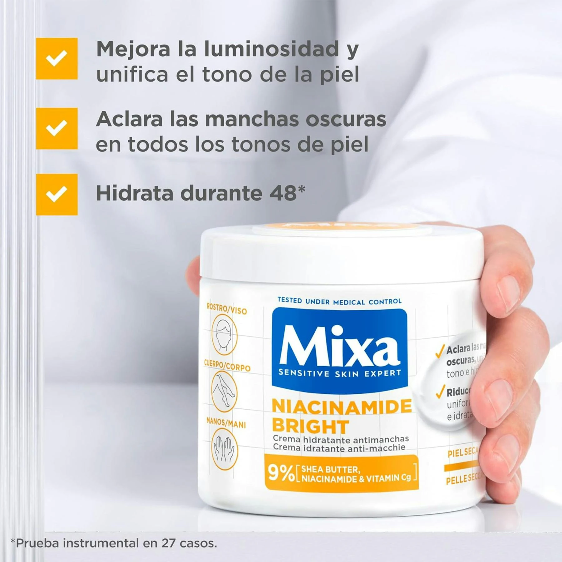 Crema Hidratante Antimanchas Niacinamide Bright Mixa 400 Ml