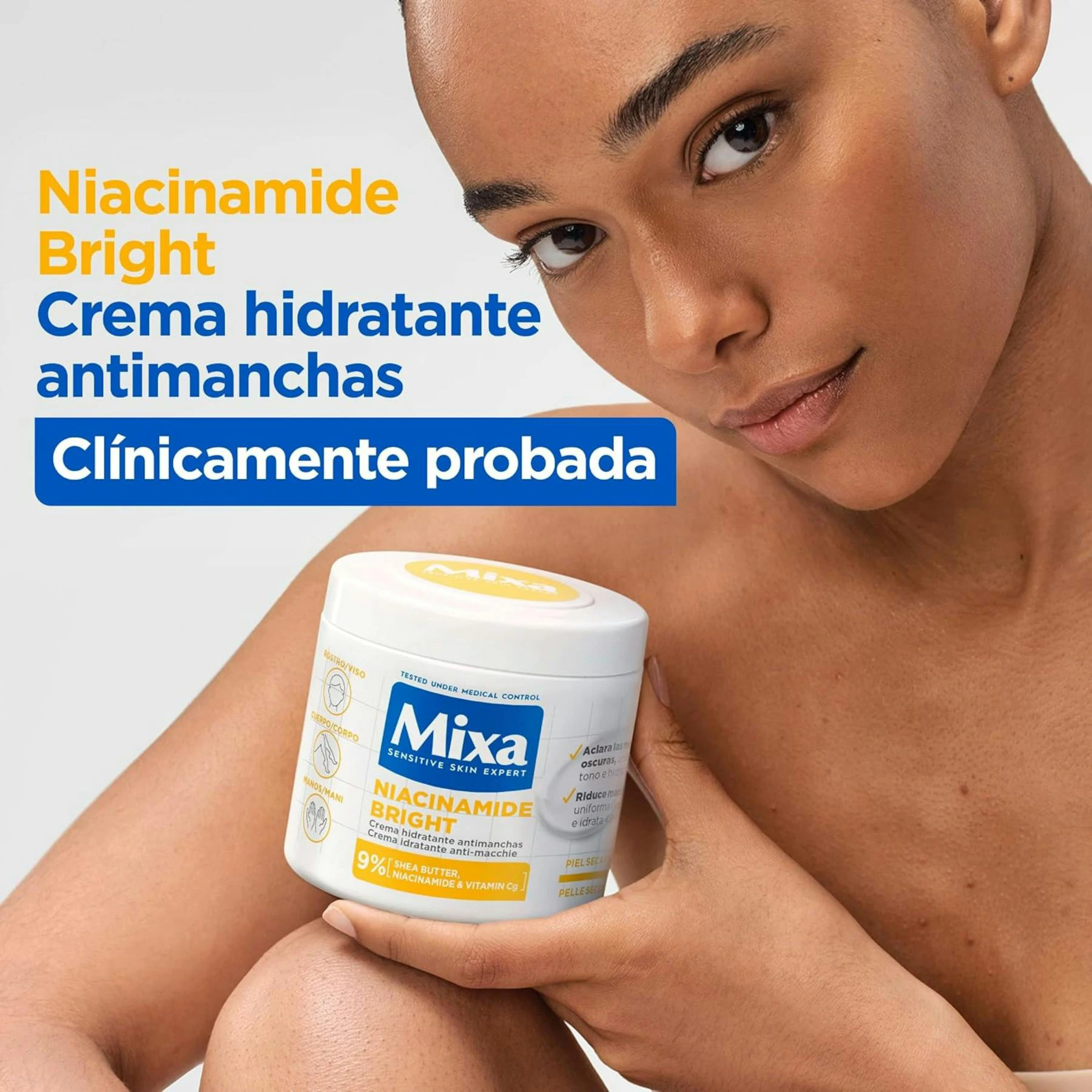 Crema Hidratante Antimanchas Niacinamide Bright Mixa 400 Ml