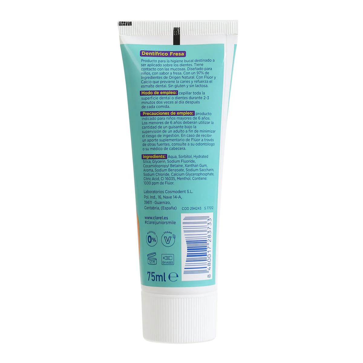 Dentífrico Morango +6 Anos Juniorsmile 75Ml