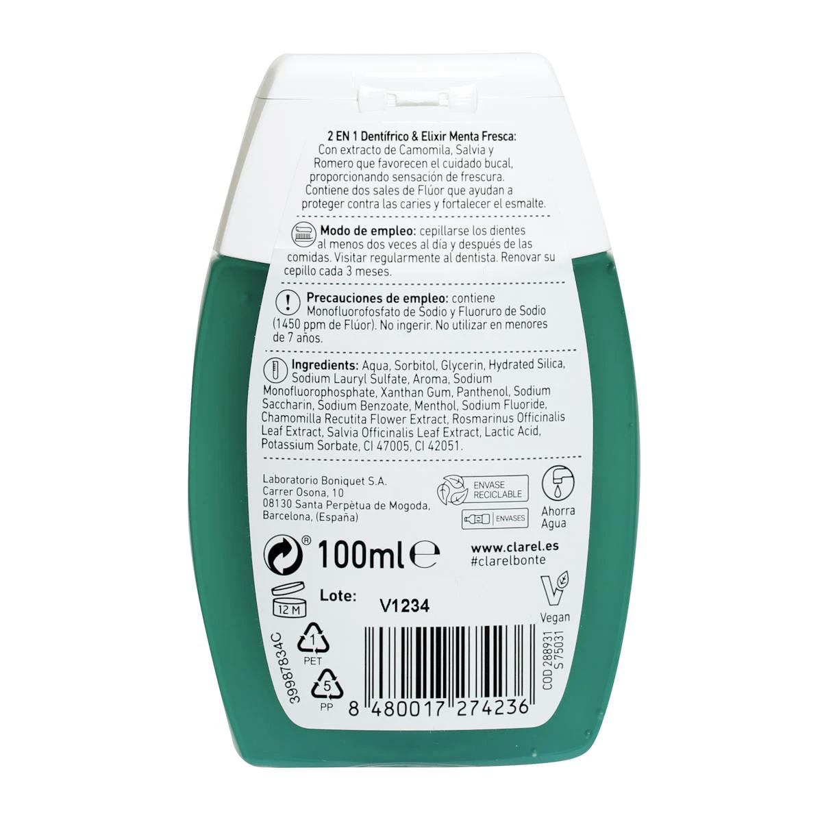 Dentífrico Fresh 2 En 1 Bonté 100Ml