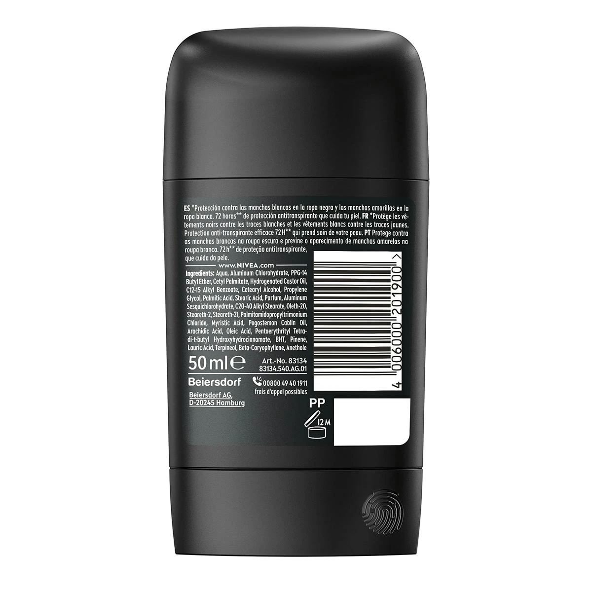 Desodorante En Barra Black & White Nivea Men 50Ml