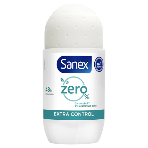 Desodorante Roll-On Zero% Extra Control Sanex 50Ml