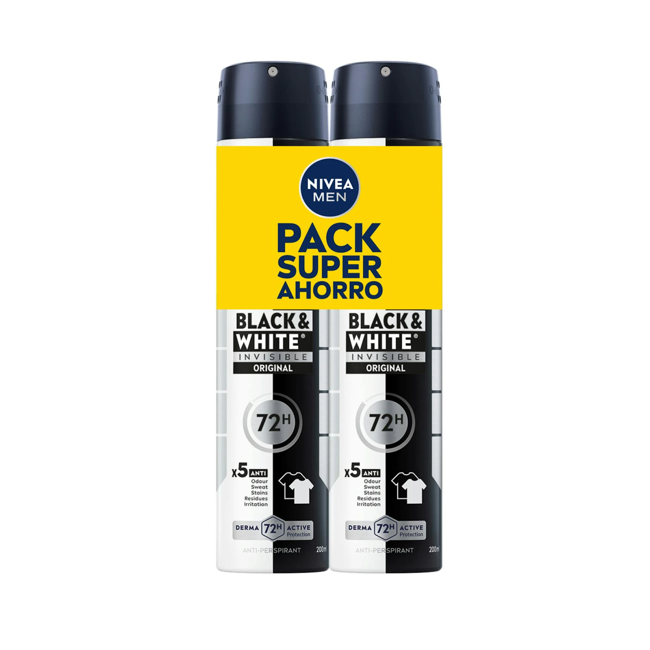 Desodorante Spray Black & White Original Nivea Men 2x200Ml