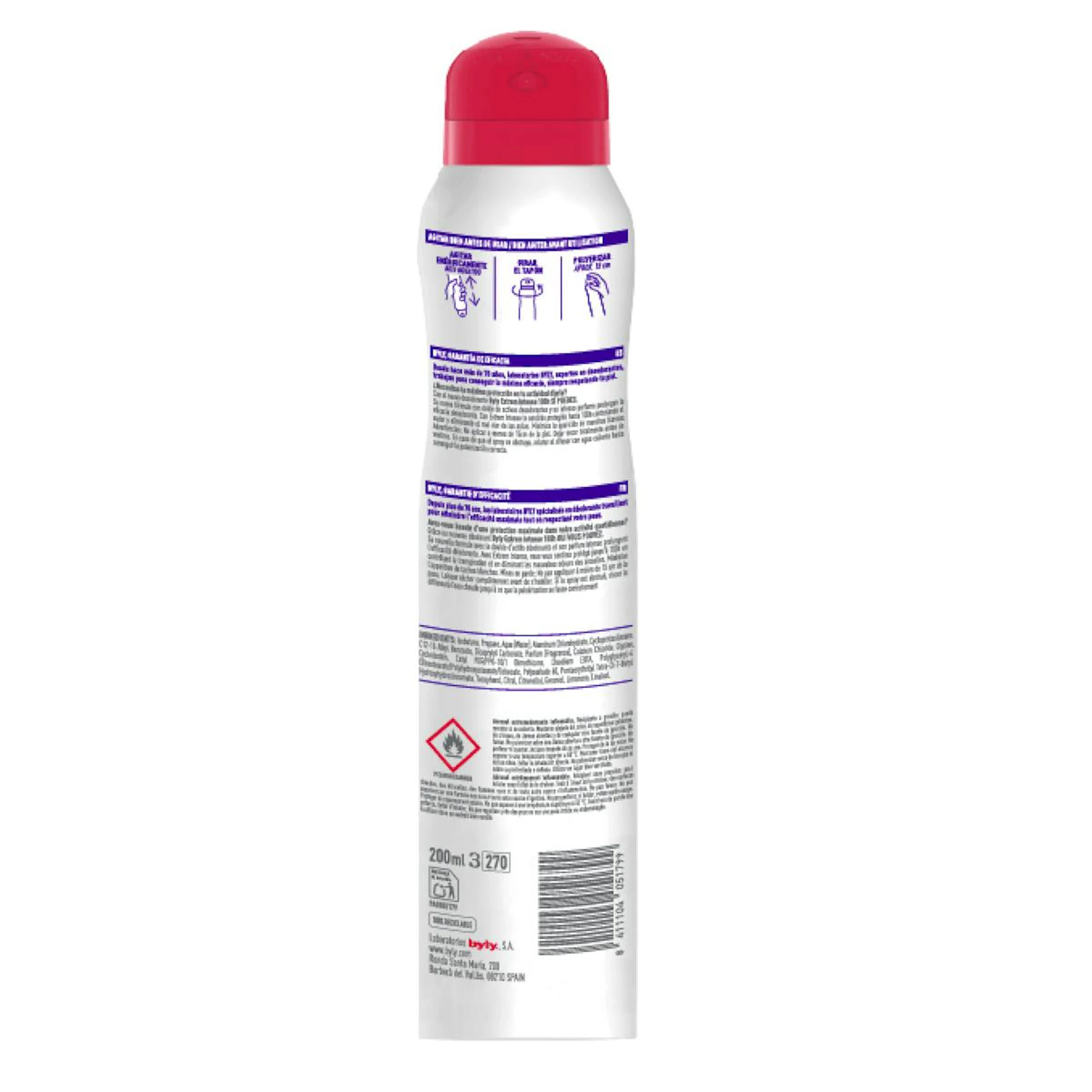 Desodorante Spray Extreme Intense Byly 200Ml