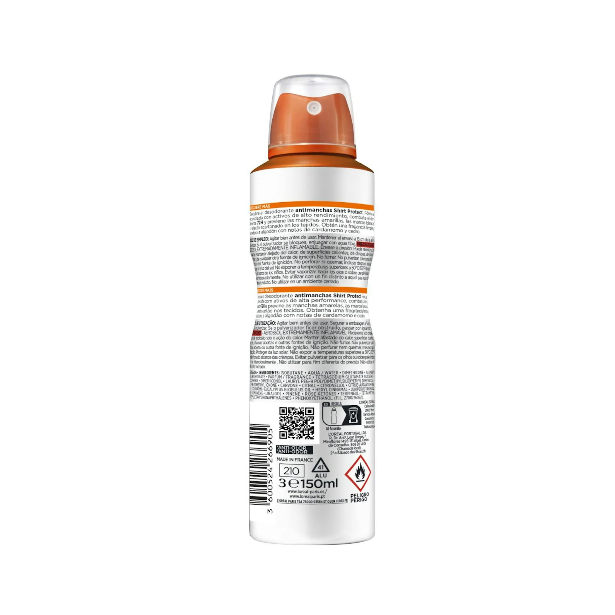 Desodorante Spray Shirt Protect L'Oréal Men Expert 150Ml
