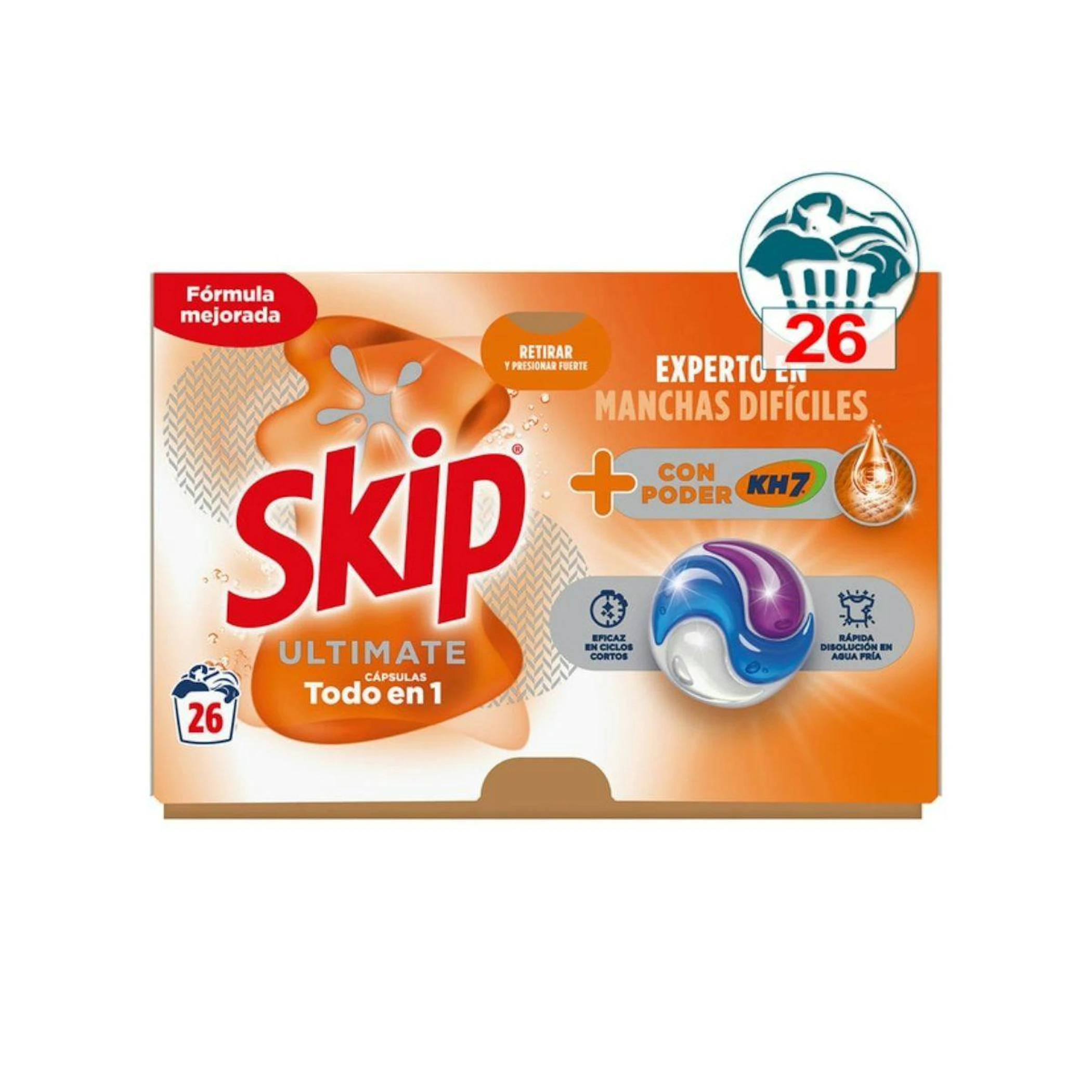 Detergente En Cápsulas Ultimate Todo En 1 Con Poder KH-7 Skip 26 Lv 0