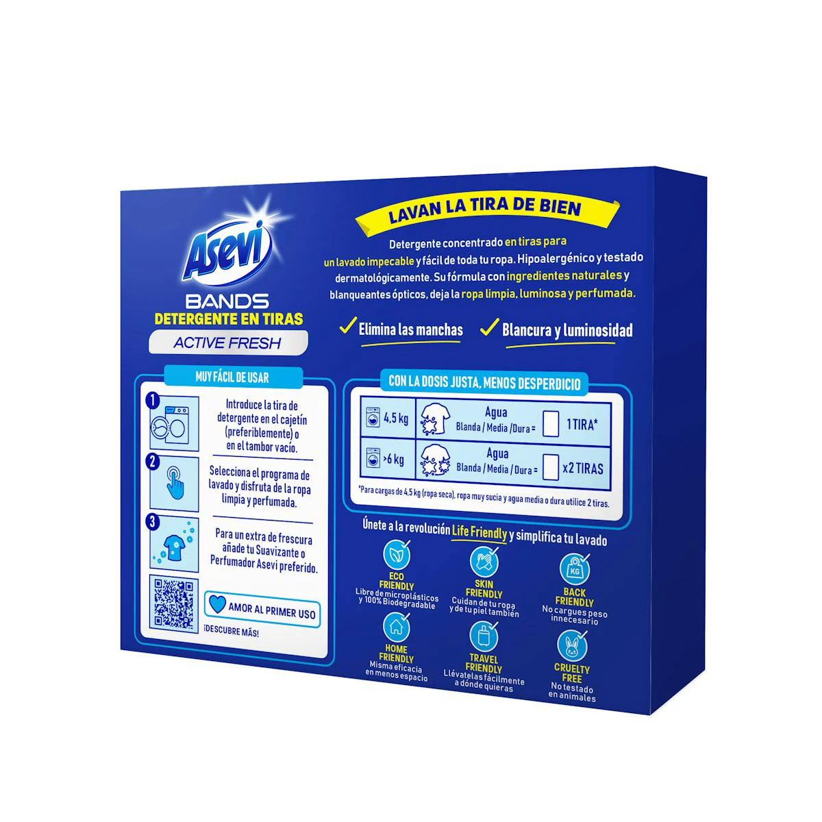 Detergente En Tiras Active Fresh Asevi 30 Lv