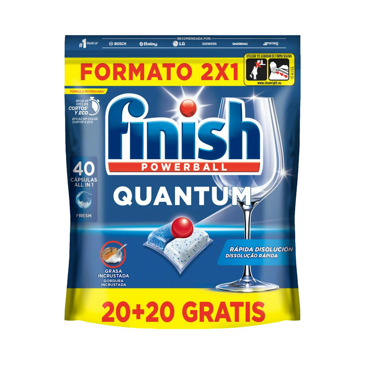 Lavavajillas En Cápsulas Quantum Finish 40 Uds Lavavajillas En Cápsulas Quantum Finish 40 Uds 0