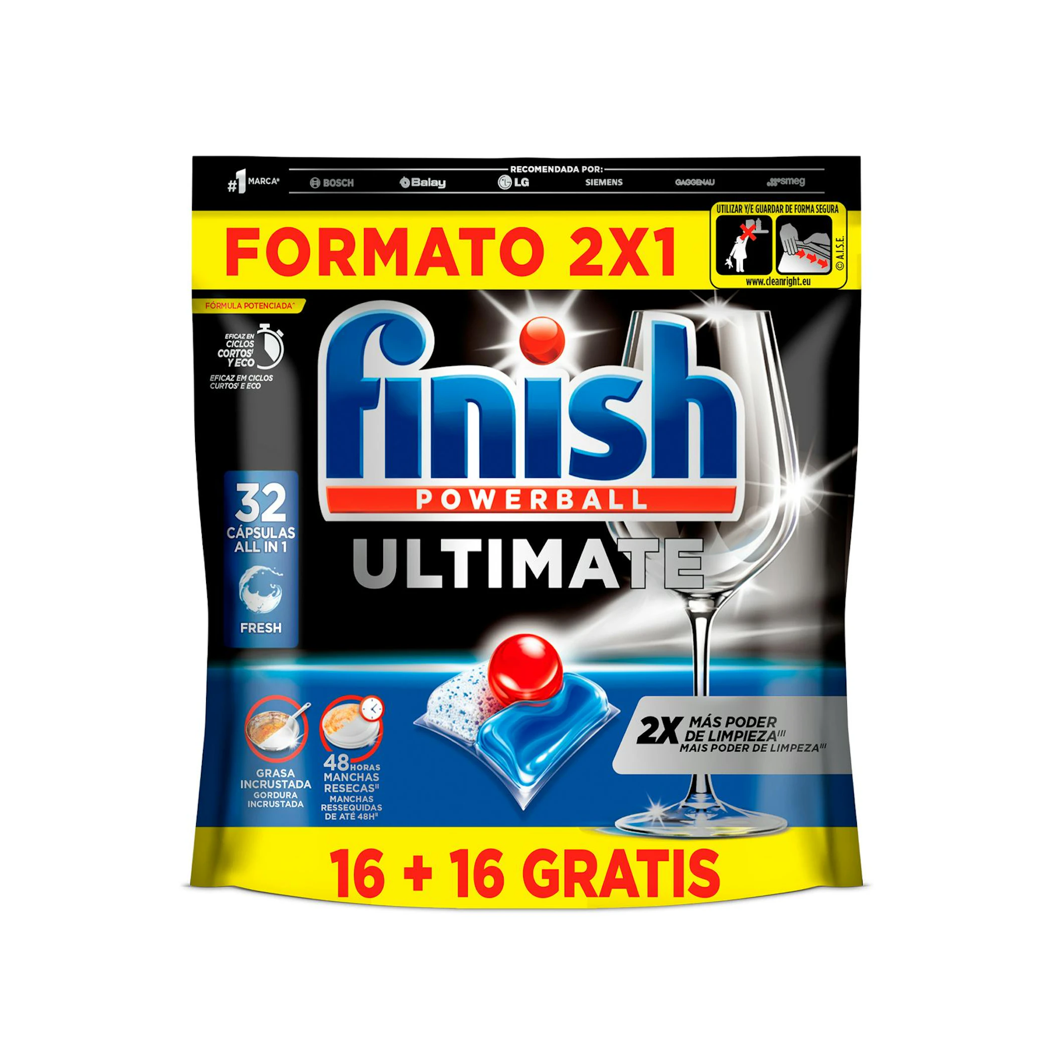 Lavavajillas En Cápsulas Ultimate Finish 32 Uds 0