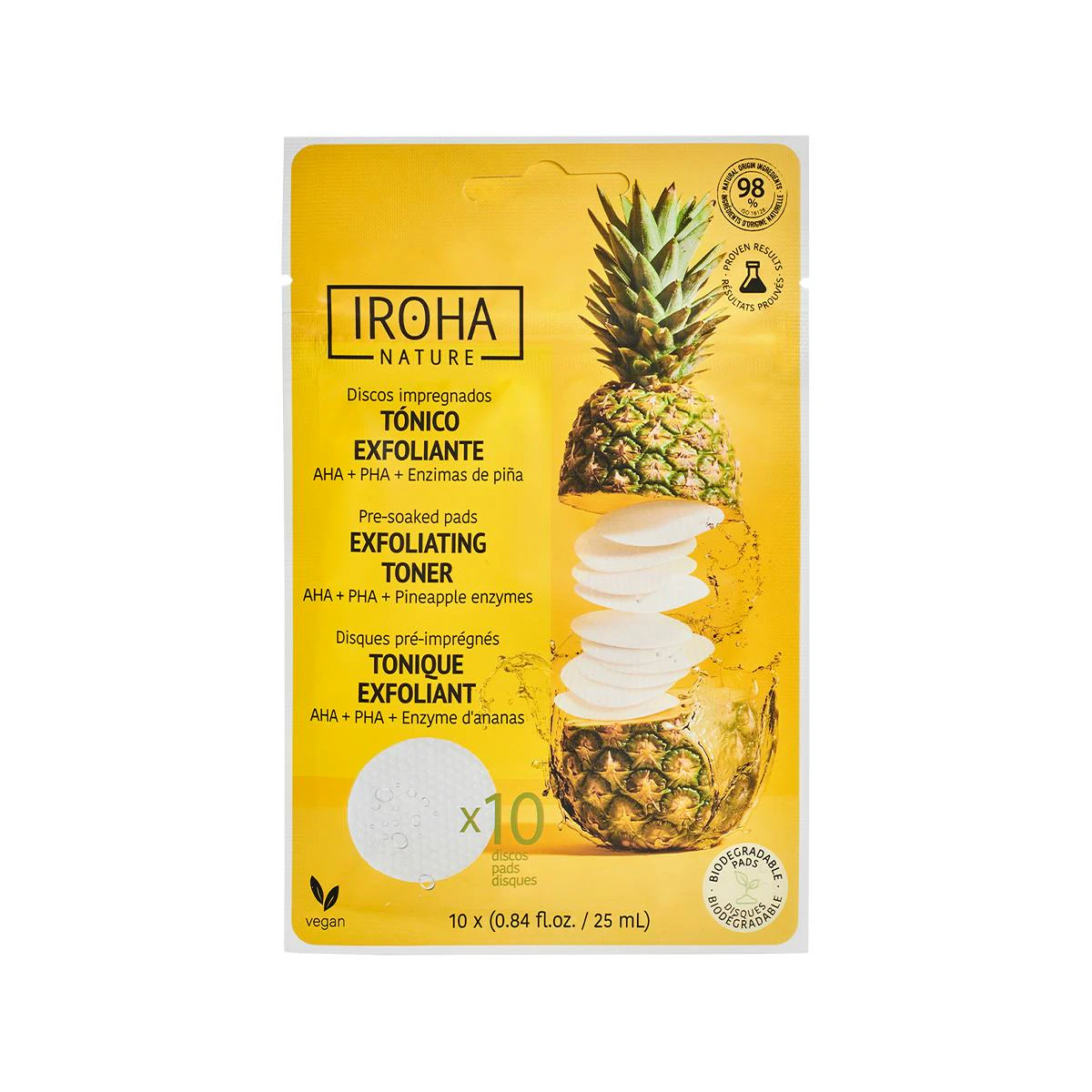 Discos Tónico Exfoliantes Ácido Glicólico & Piña Iroha Nature Discos Tónico Exfoliantes Ácido Glicólico & Piña Iroha Nature 0