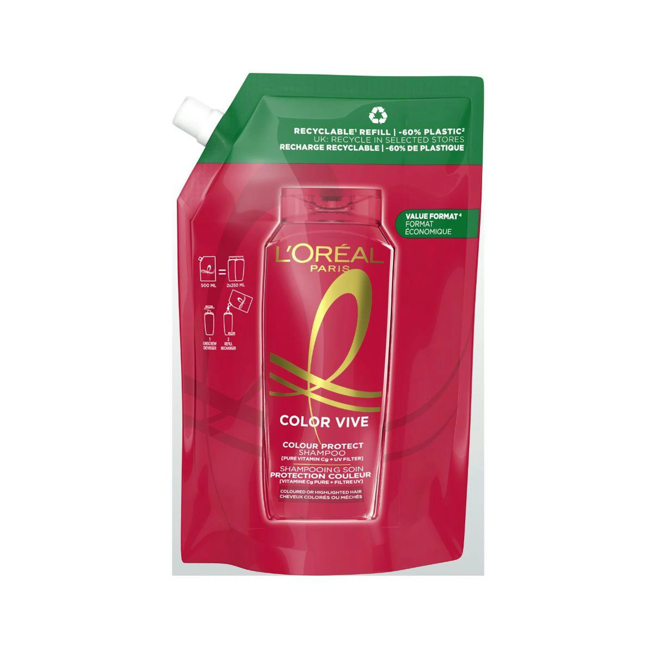 Champô Color Vive Ecopack Elvive 500Ml 0