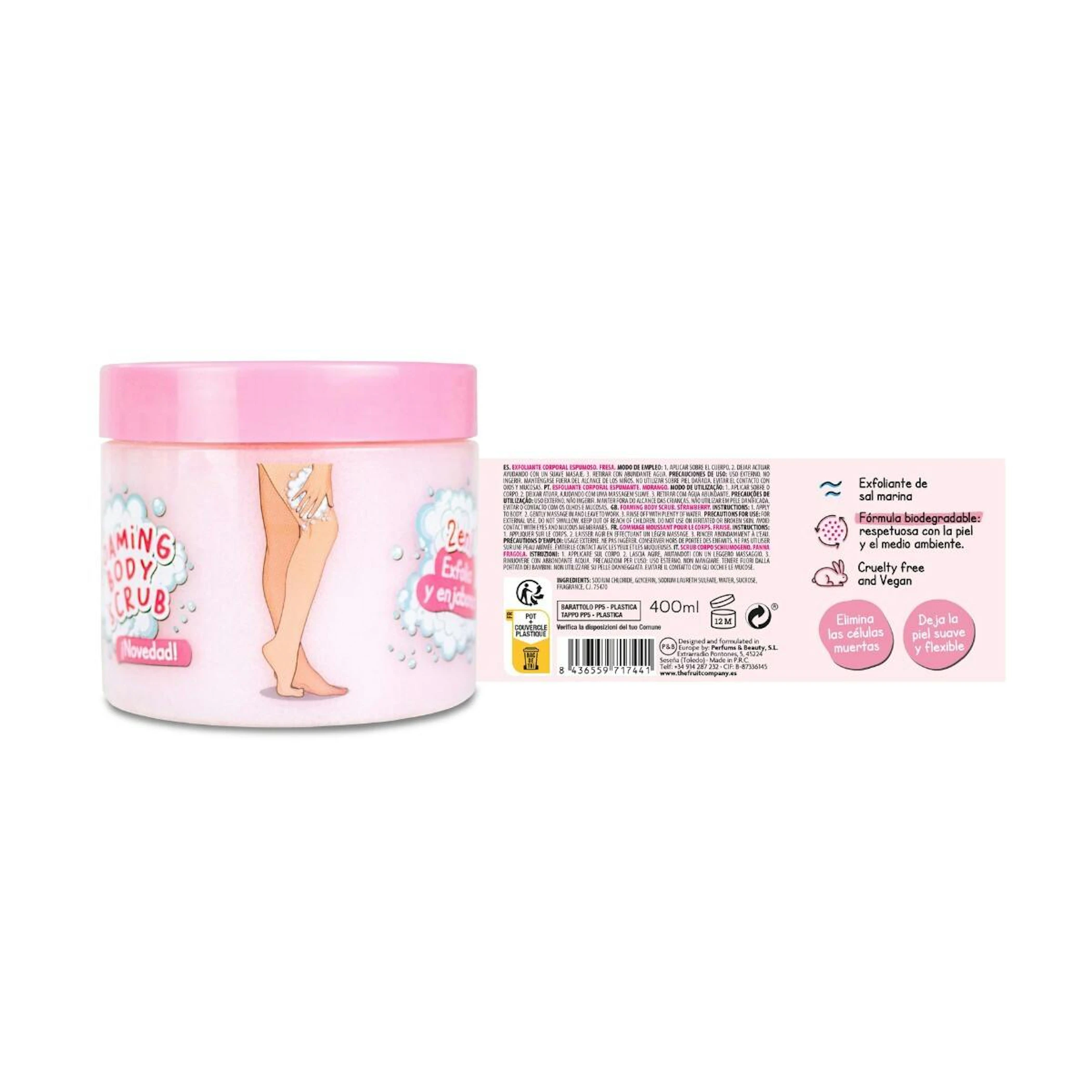 Exfoliante Corporal 2 En 1 Fresa The Fruit Company 400Ml