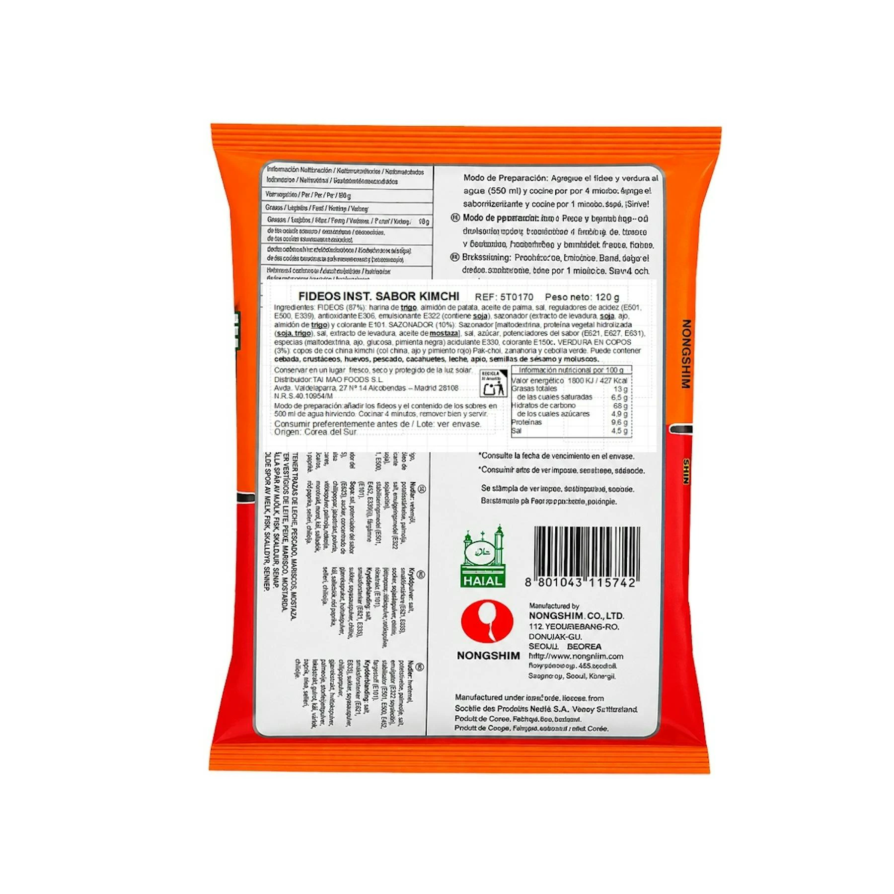 Fideos Shin Kimchi Nongshim