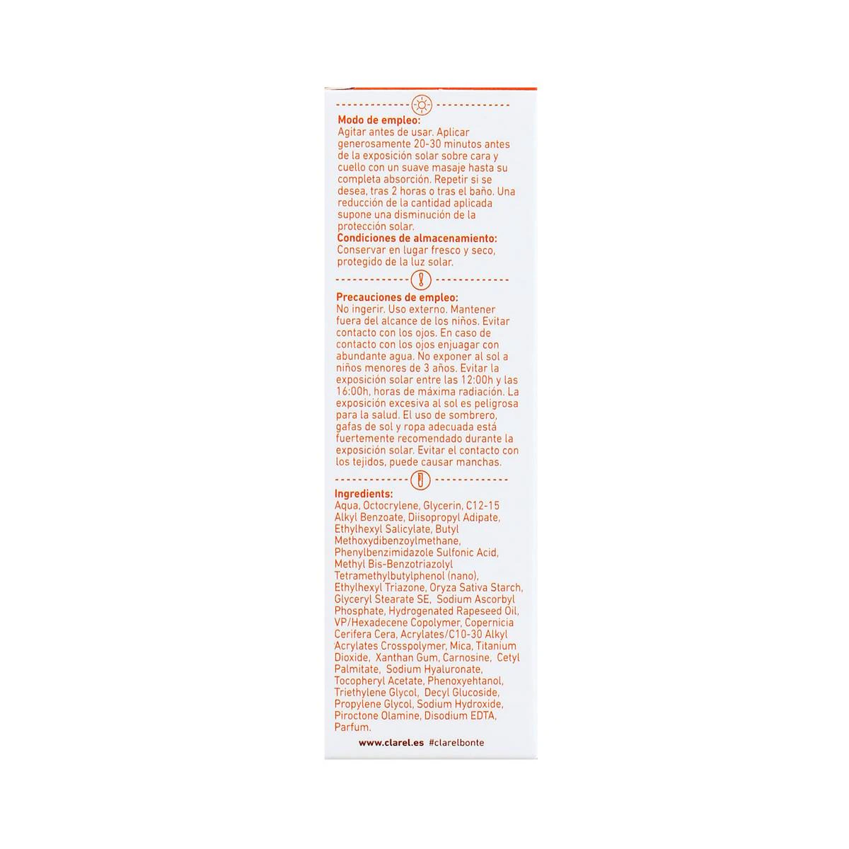 Fluido Facial Solar Vitamina C SPF 50+ Bonté 40Ml