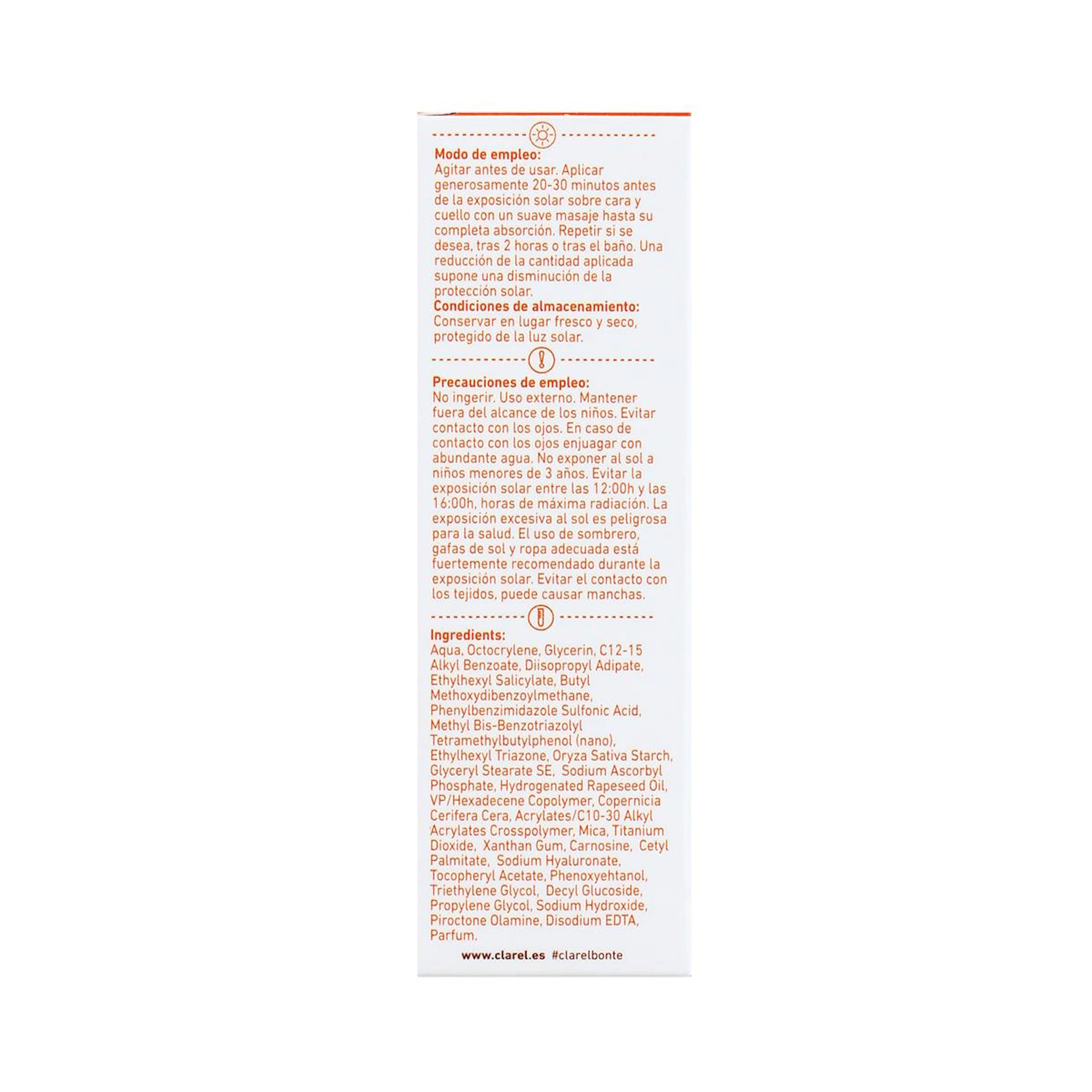 Fluido Facial Solar Vitamina C SPF 50+ Bonté 40Ml