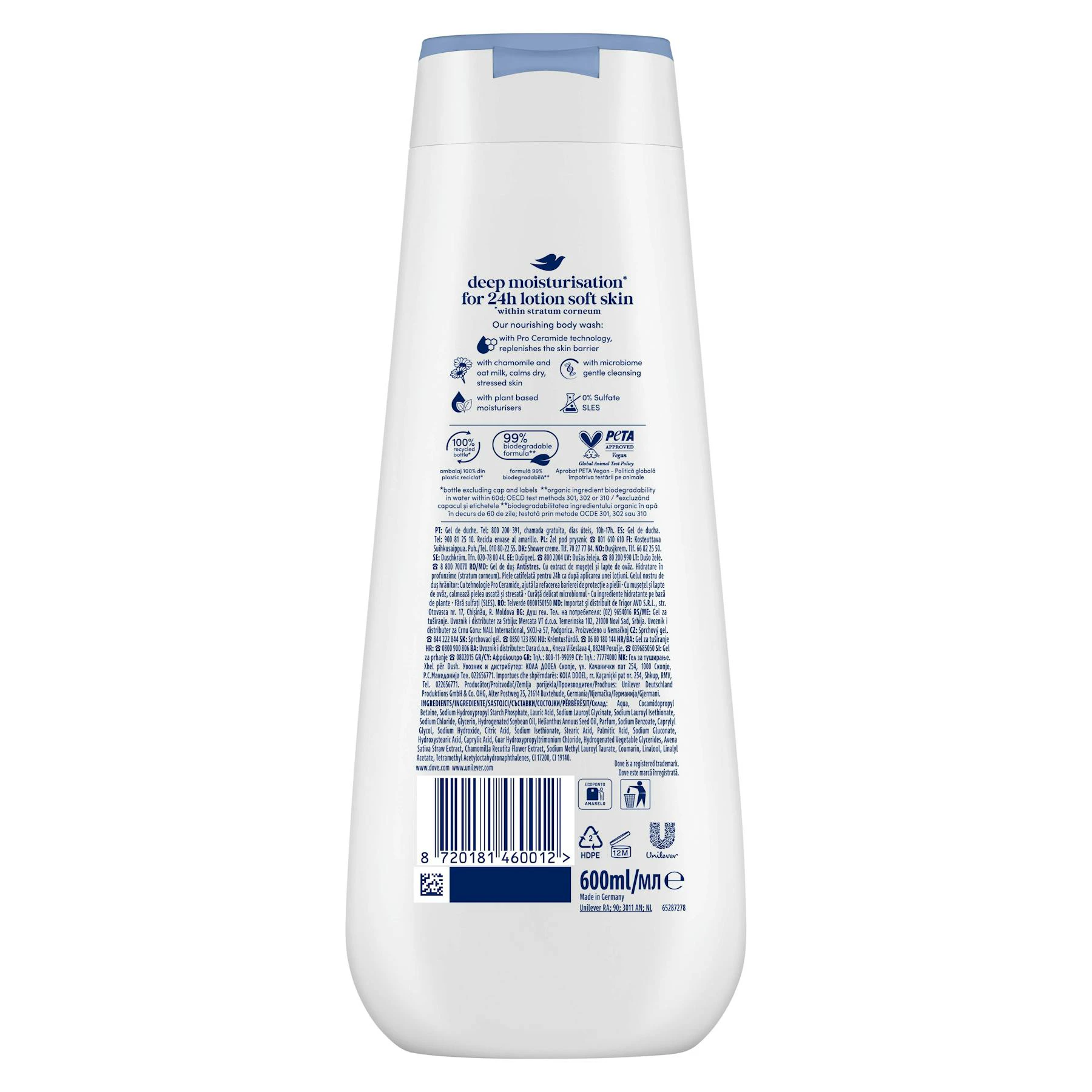 Gel De Ducha Advanced Care Antiestrés Dove 600Ml