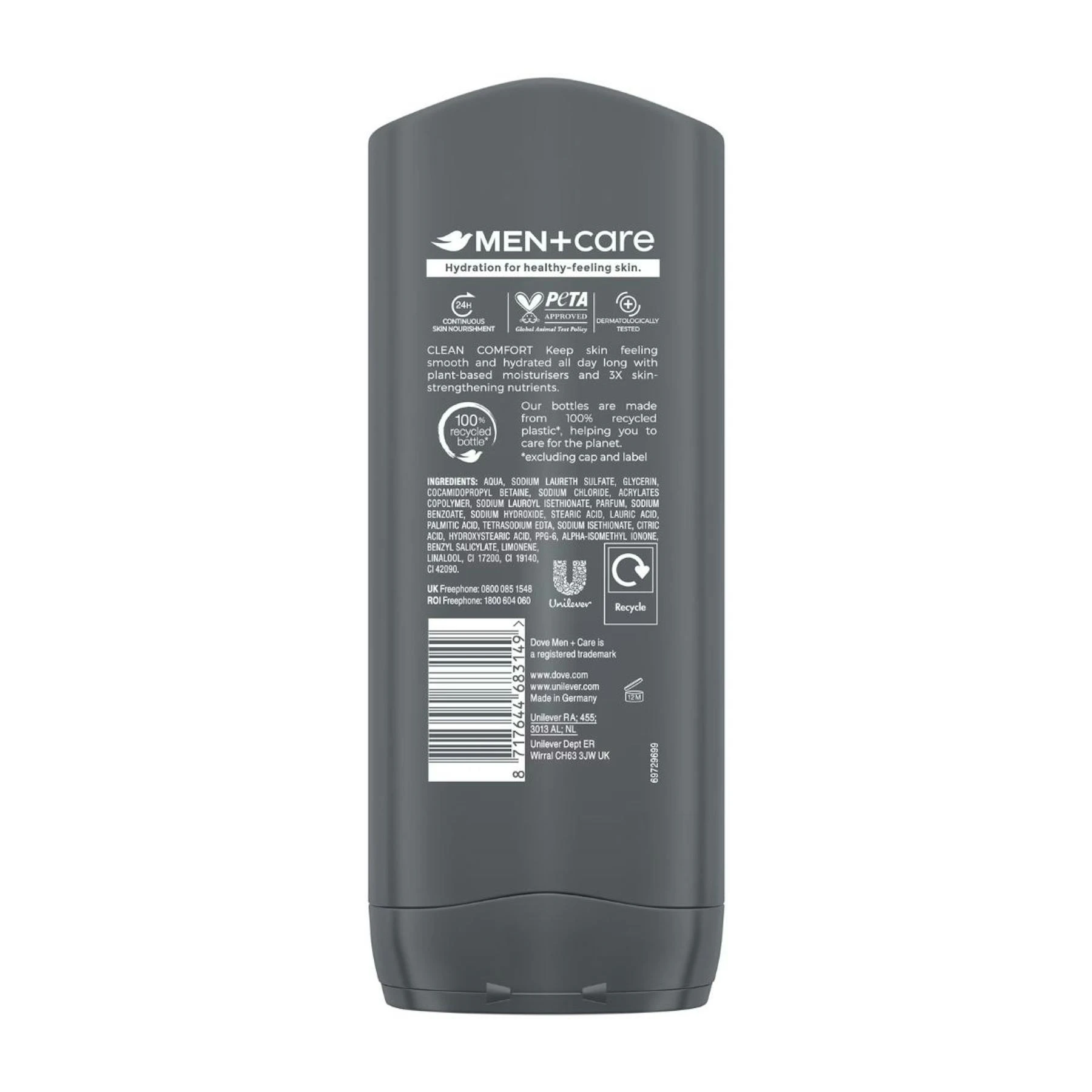 Gel De Ducha +Care Hydrating Clean Comfort Dove Men 400Ml