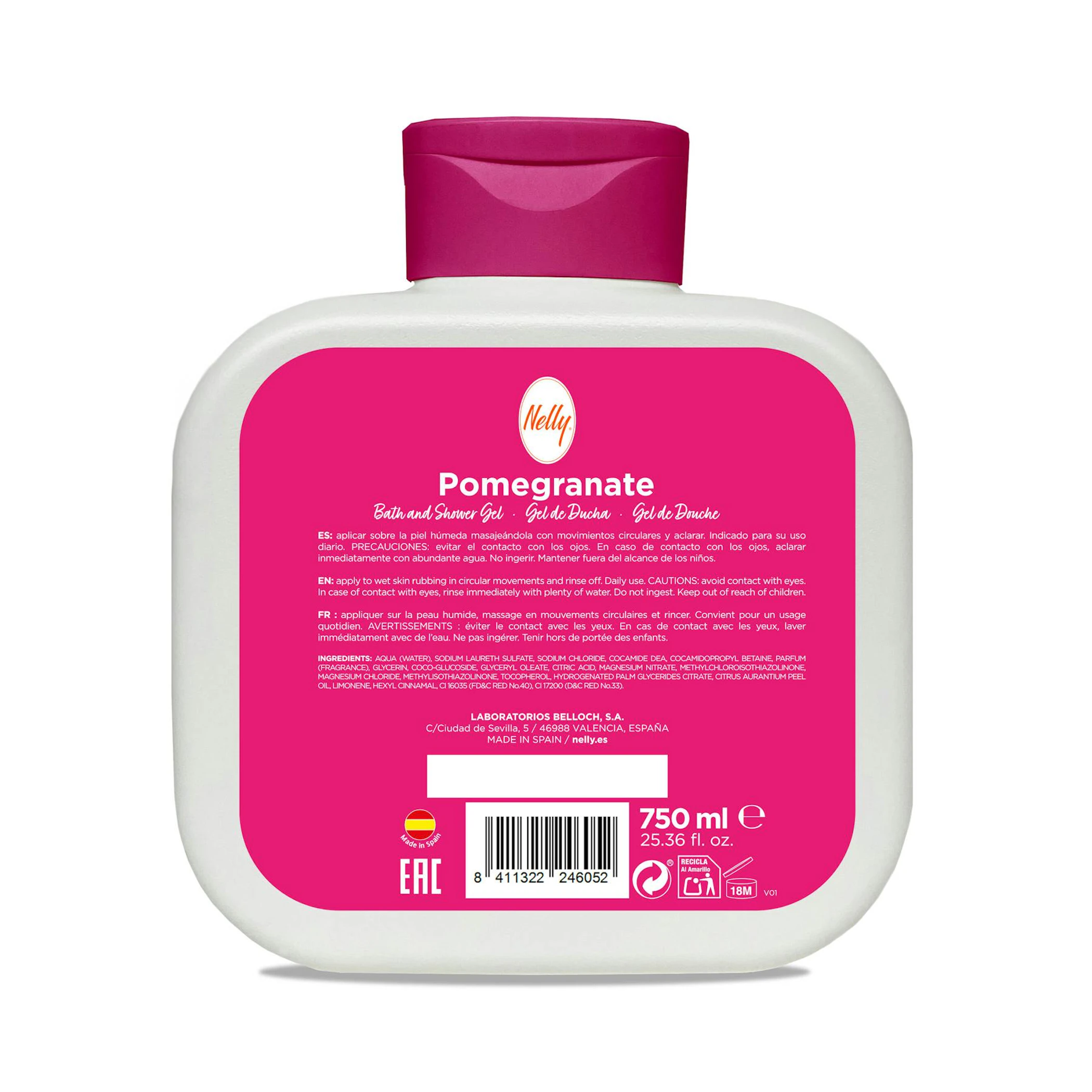 Gel De Duche Romã Nelly 750Ml