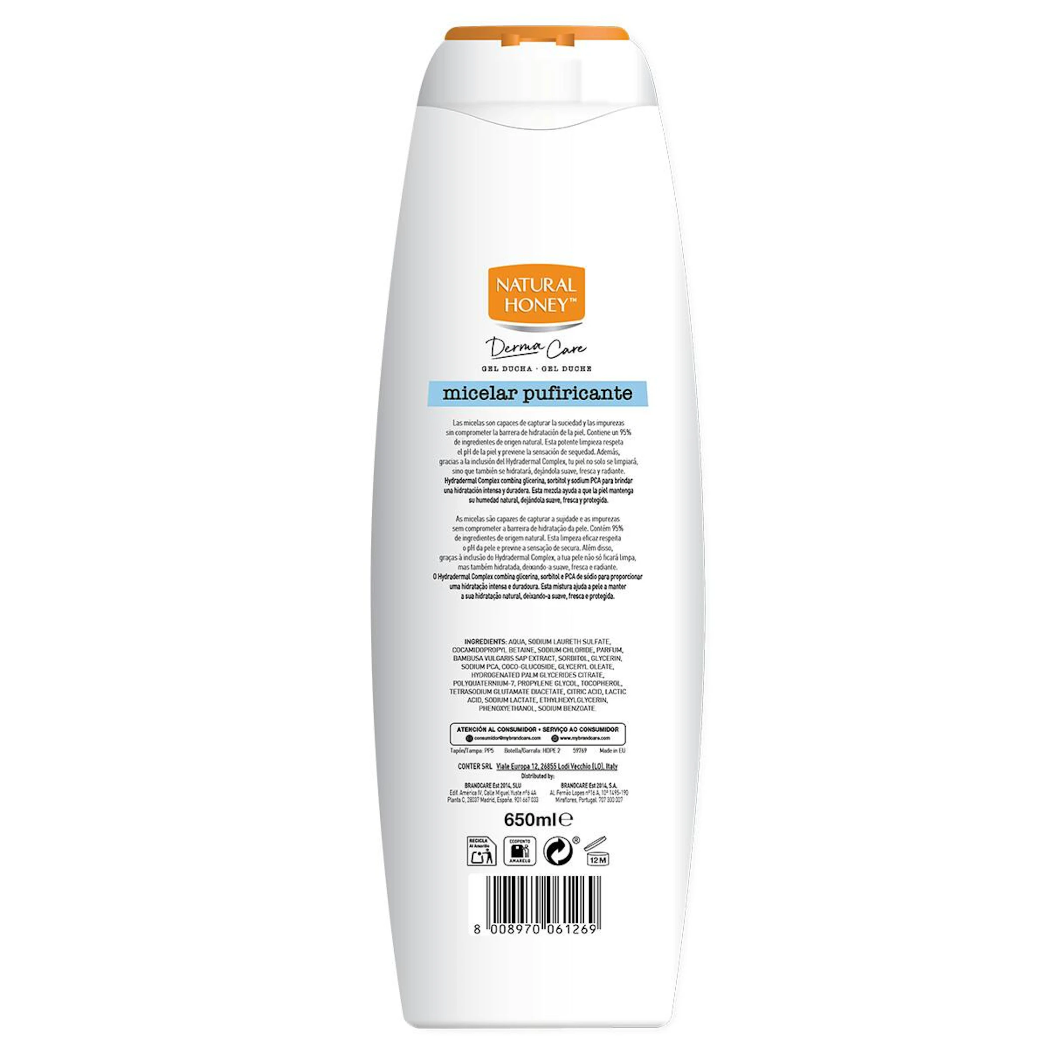 Gel de Duche Micelar Purificante Bambu Natural Honey 650Ml