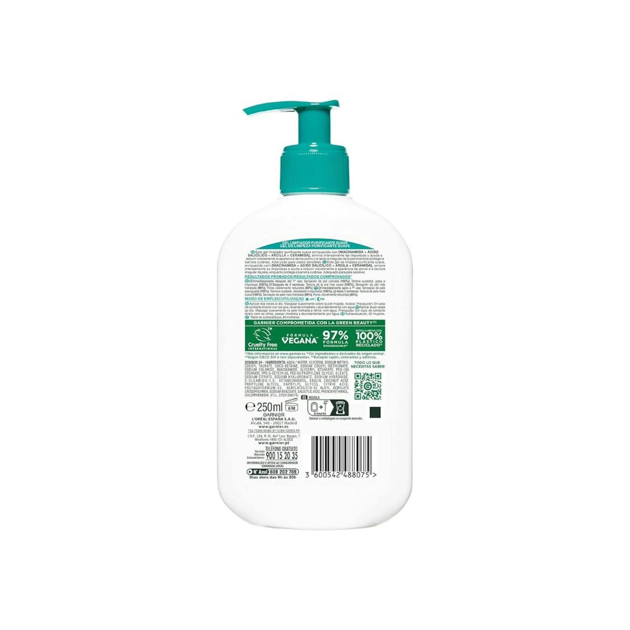 Gel Limpiador Salicylic Purificante Suave Garnier 250Ml