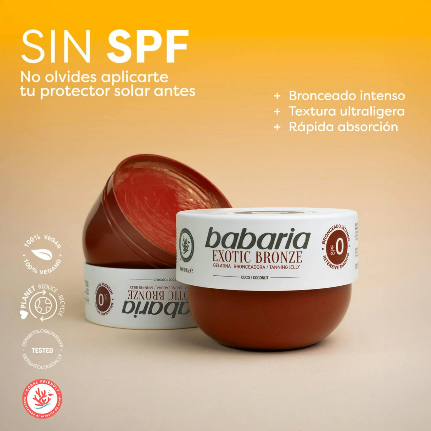 Gelatina Bronzeadora Exotic Bronze Coco Babaria 300Ml