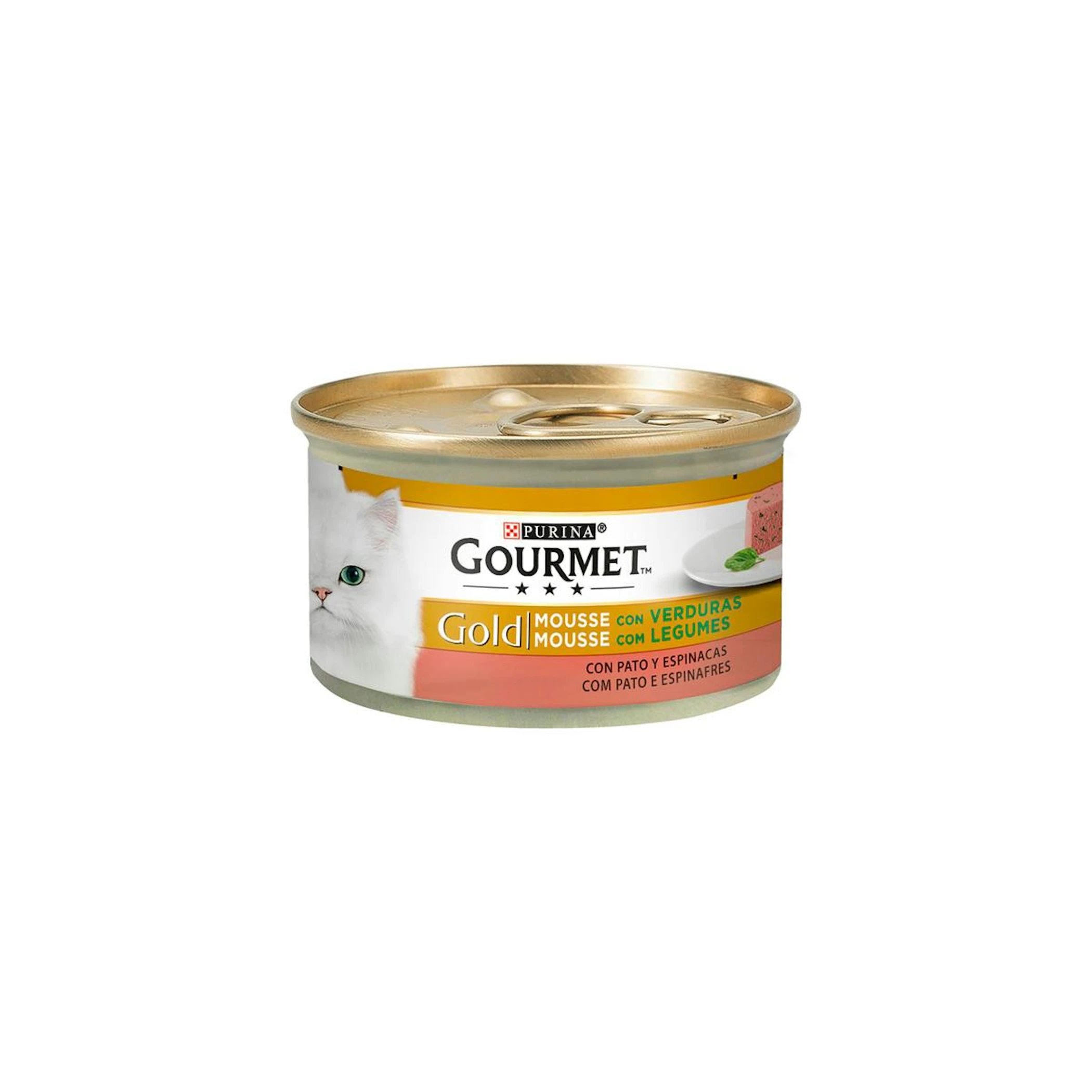 Comida Húmeda Gatos Mousse Pato Y Espinacas Gourmet Gold 85G 0