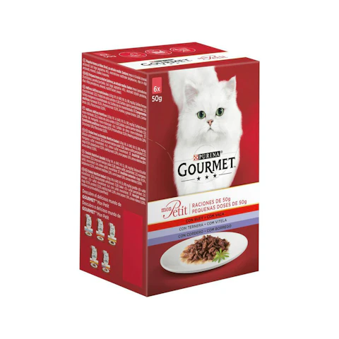 Comida Húmeda Gatos Selección Carnes Gourmet Mon Petit Pack 6X50G