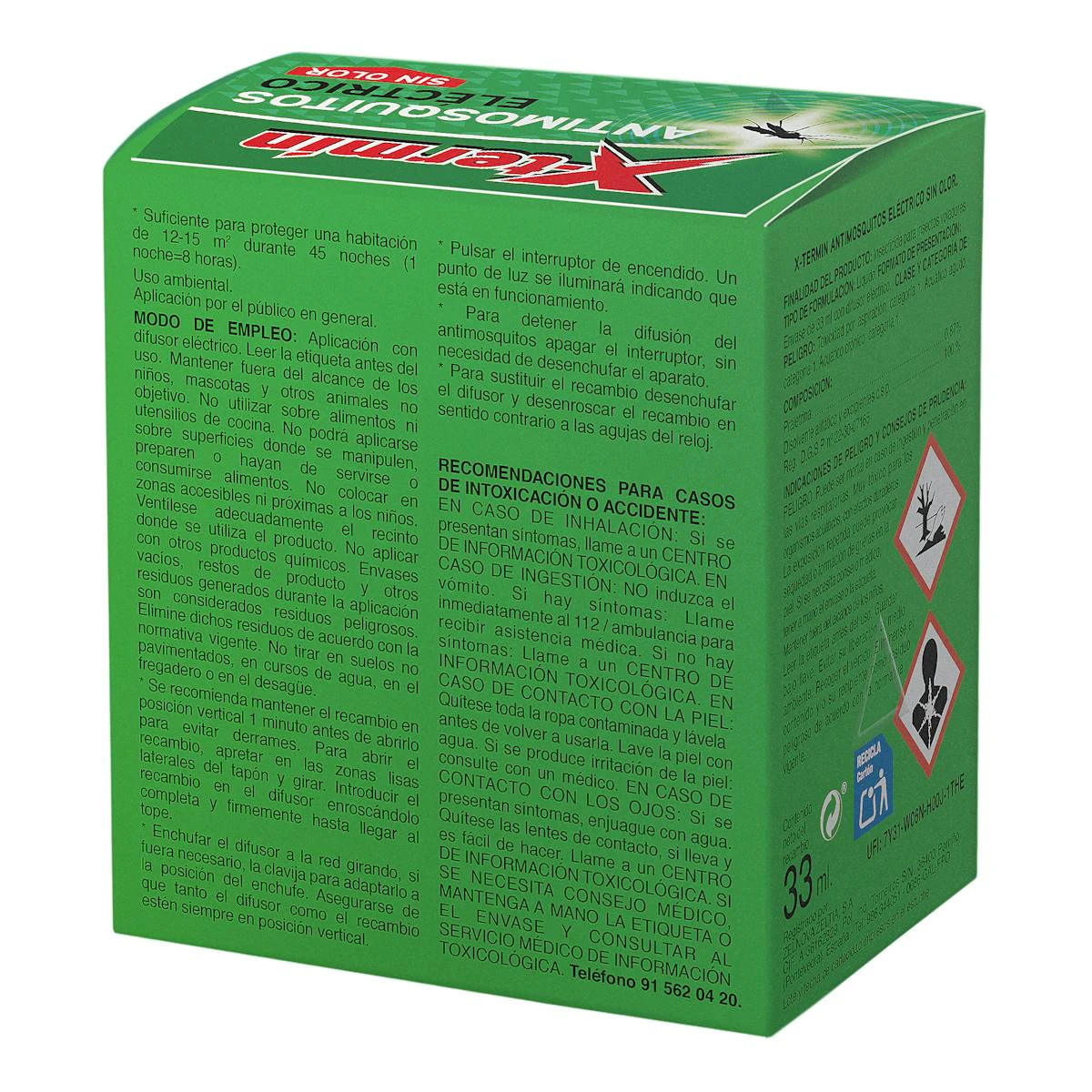Insecticida Eléctrico Antimosquitos + Recambio Xtermin