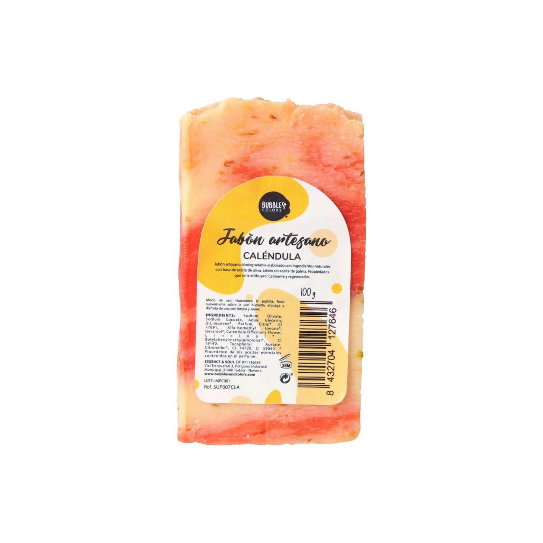 Jabón Artesanal Caléndula Bubbles & Colors 100 Gr