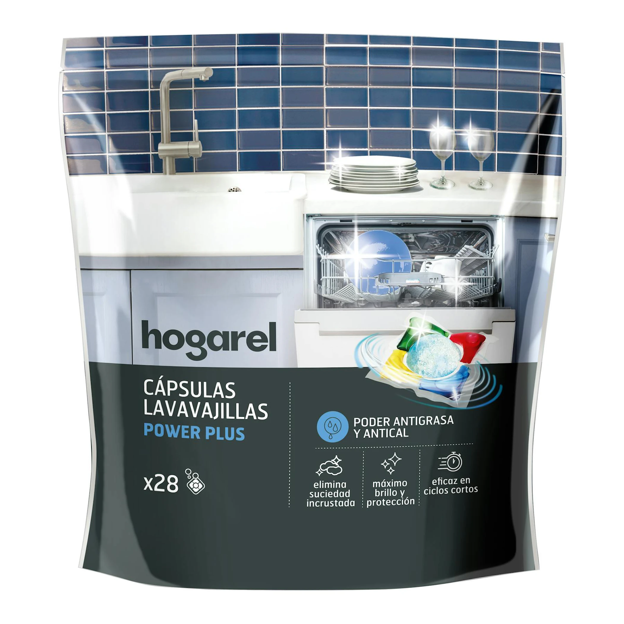 Lavavajillas En Cápsulas Power Plus Hogarel 28 Uds