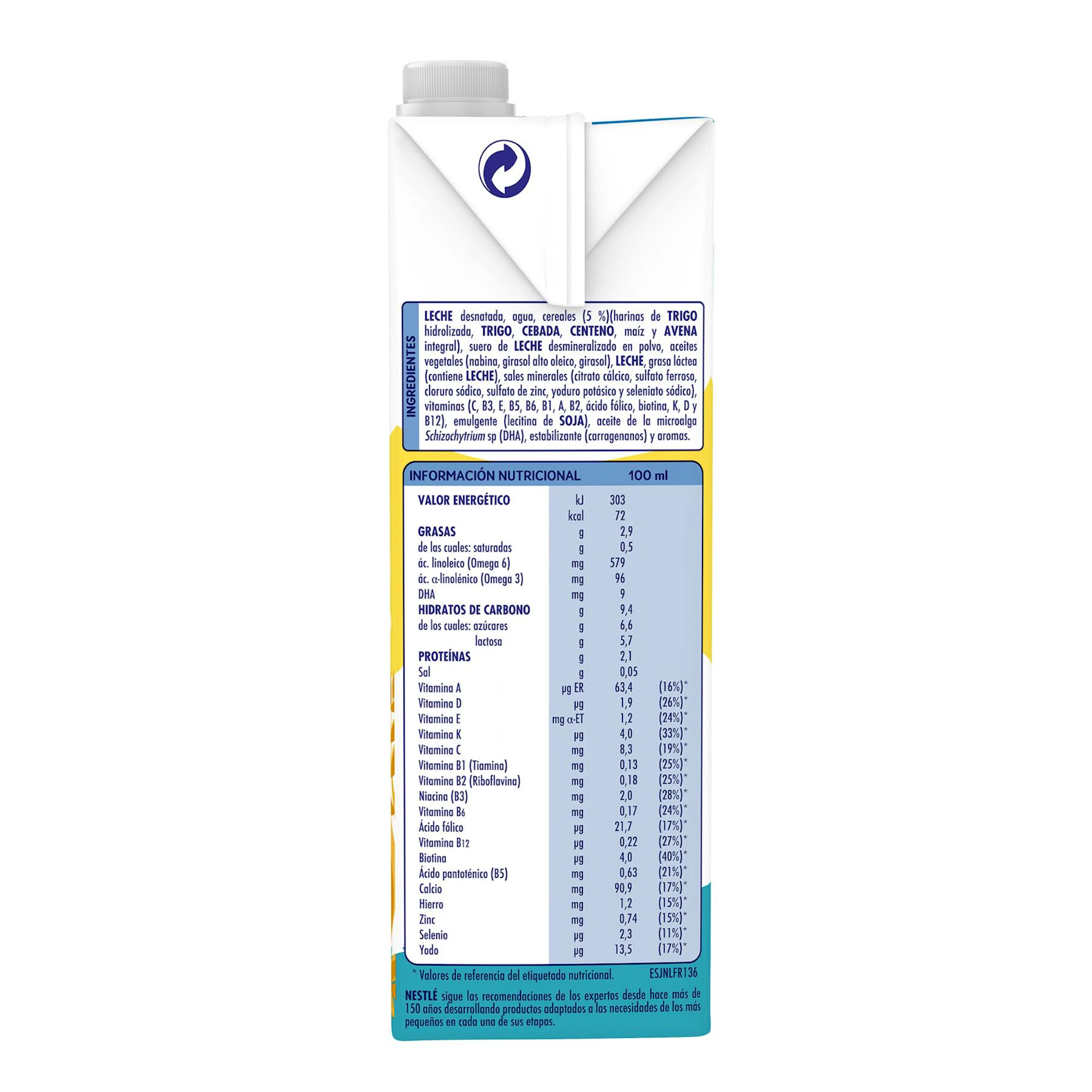 Leche De Crecimiento Junior Cereales Nestlé 1Lt