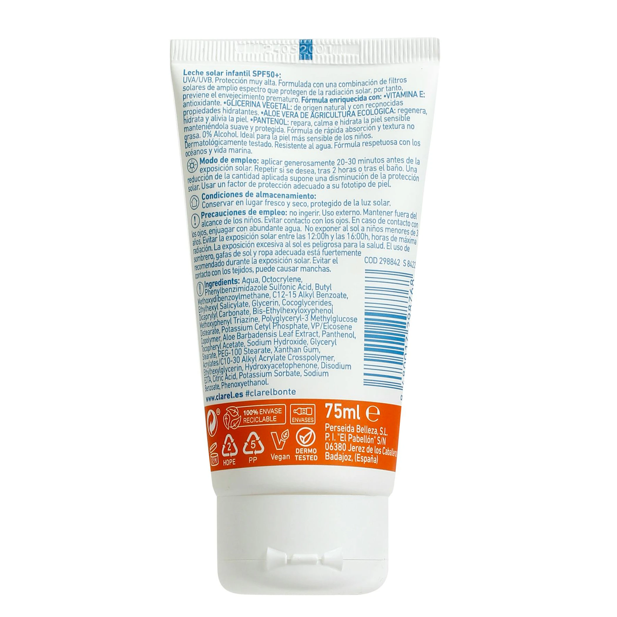 Leite Solar Infantil Sensitive SPF 50+ Formato Viagem Bonté 75Ml