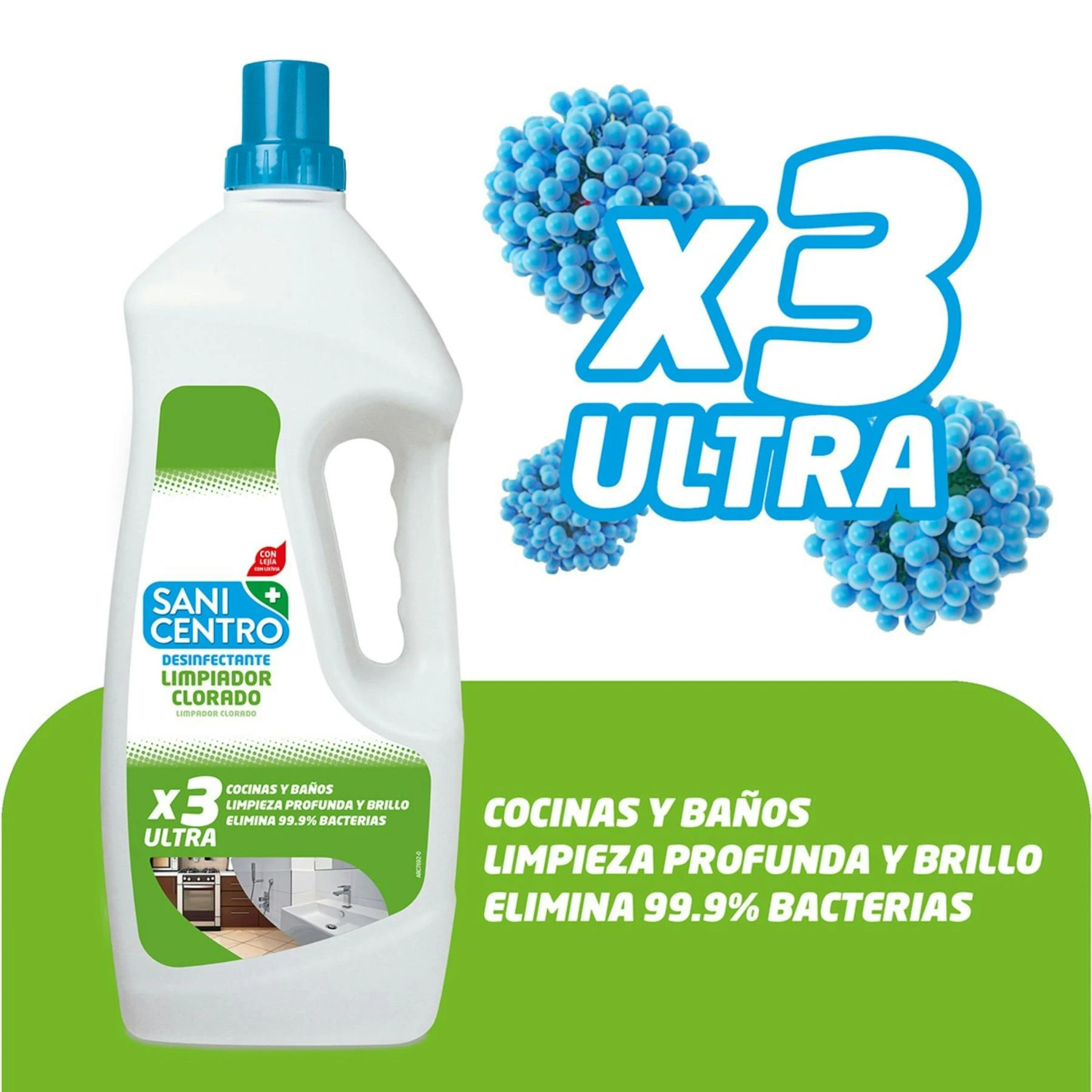 Limpiador Clorado Desinfectante X3 Ultra Sanicentro 2L