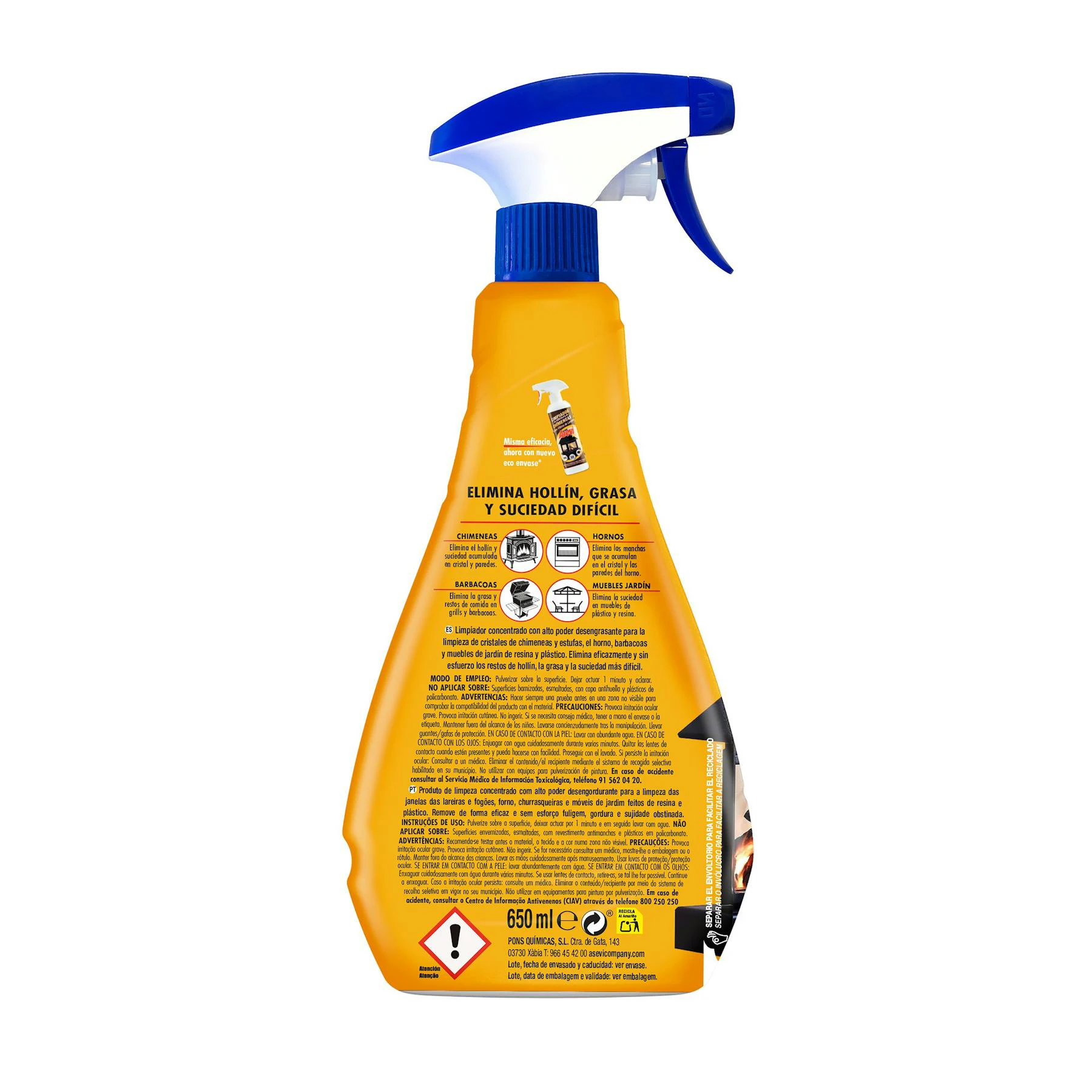 Limpiador Cristales Chimeneas Asevi 650Ml