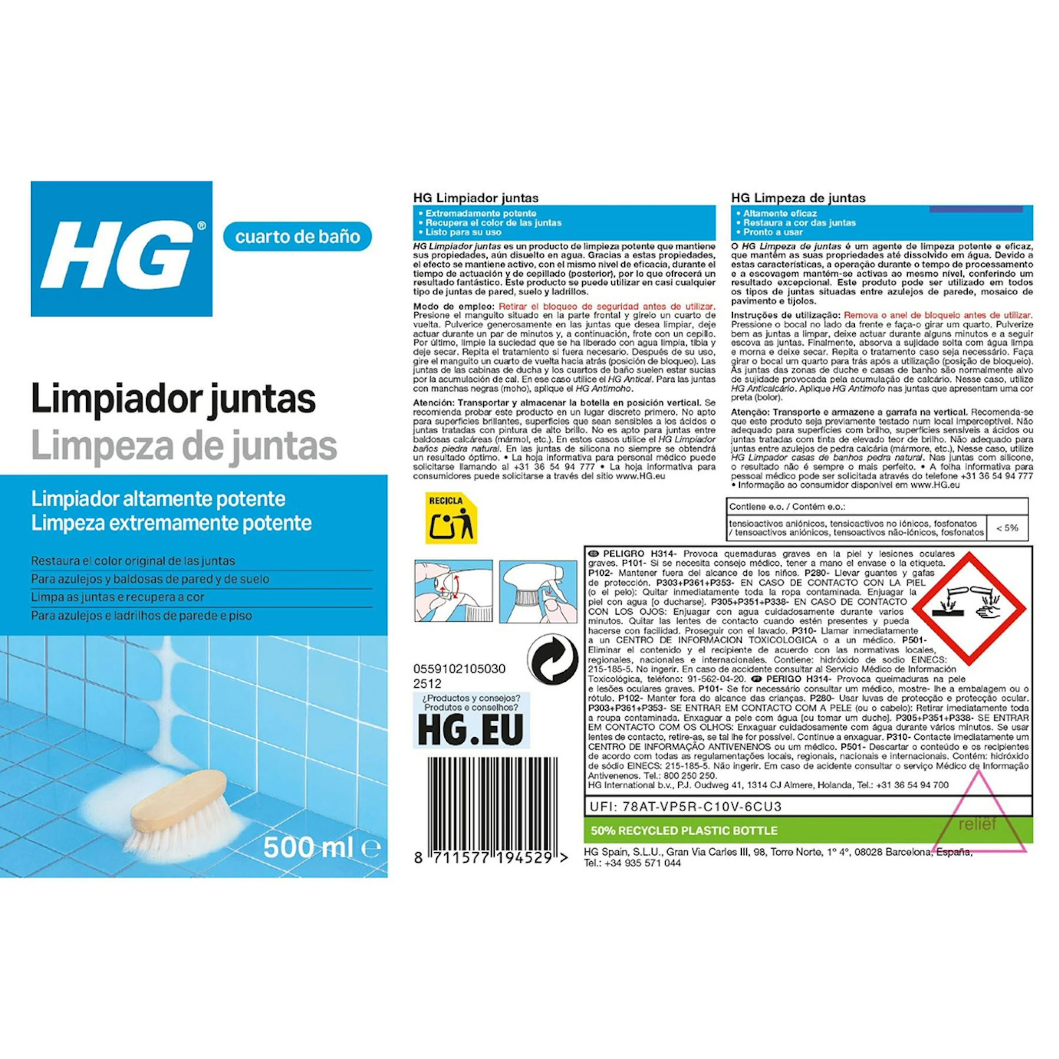 Limpiador Juntas HG 500Ml