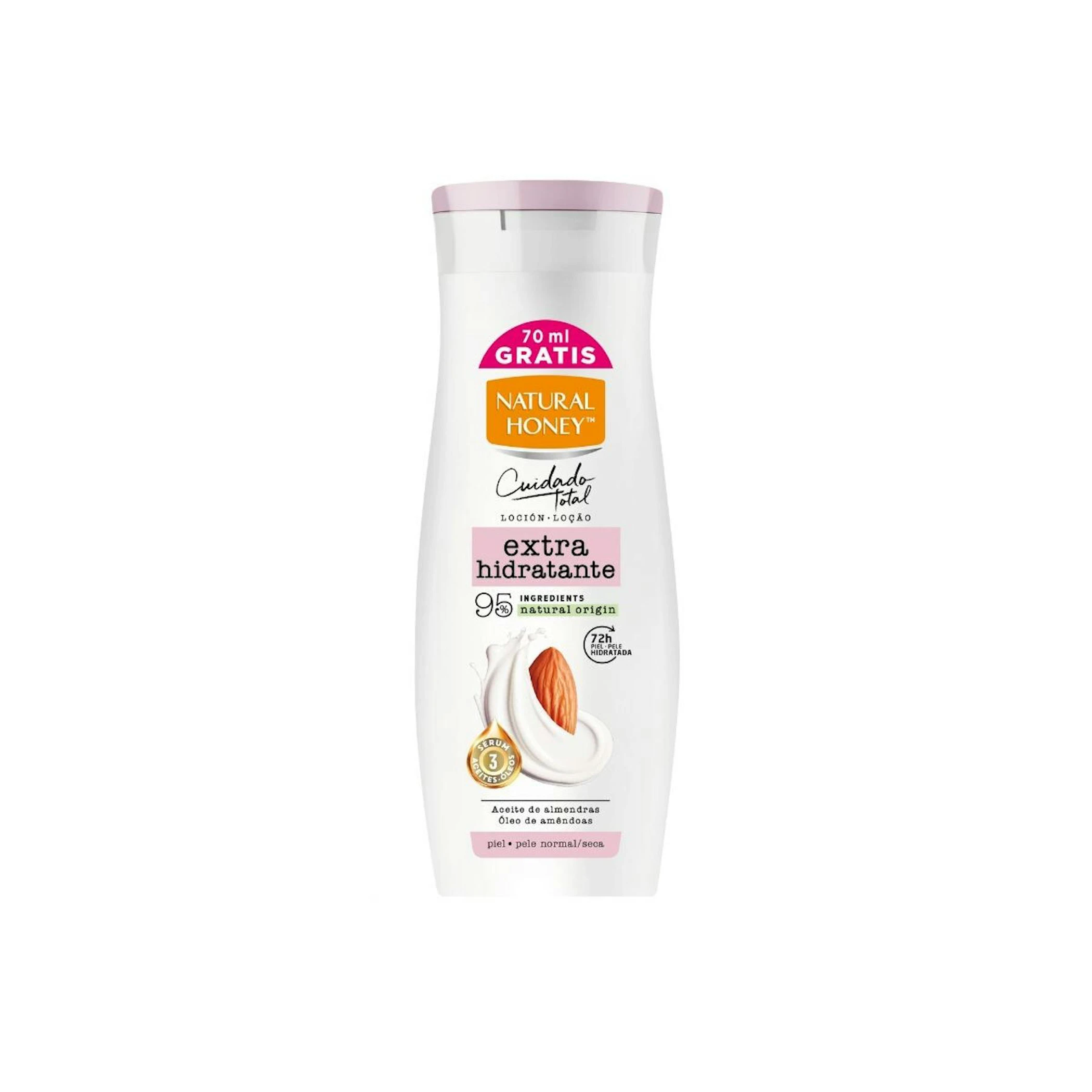 Loción Corporal Extra Hidratante Aceite De Almendras Natural Honey 330Ml 0