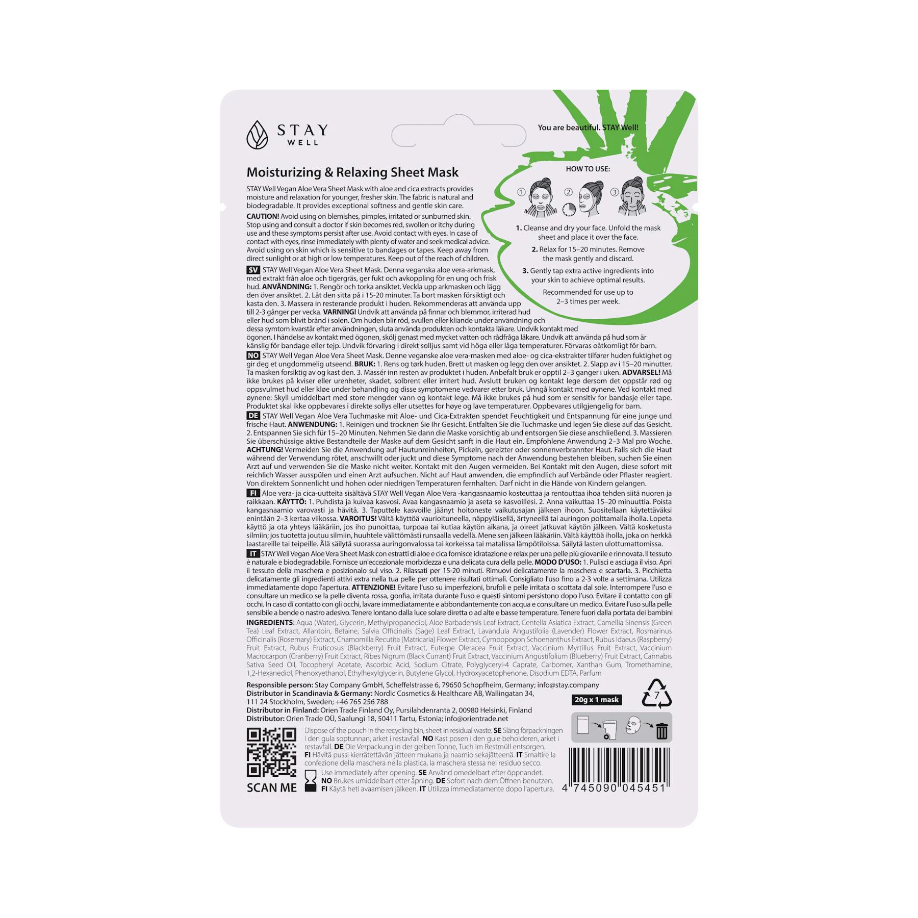 Máscara Aloe Vera Stay Well