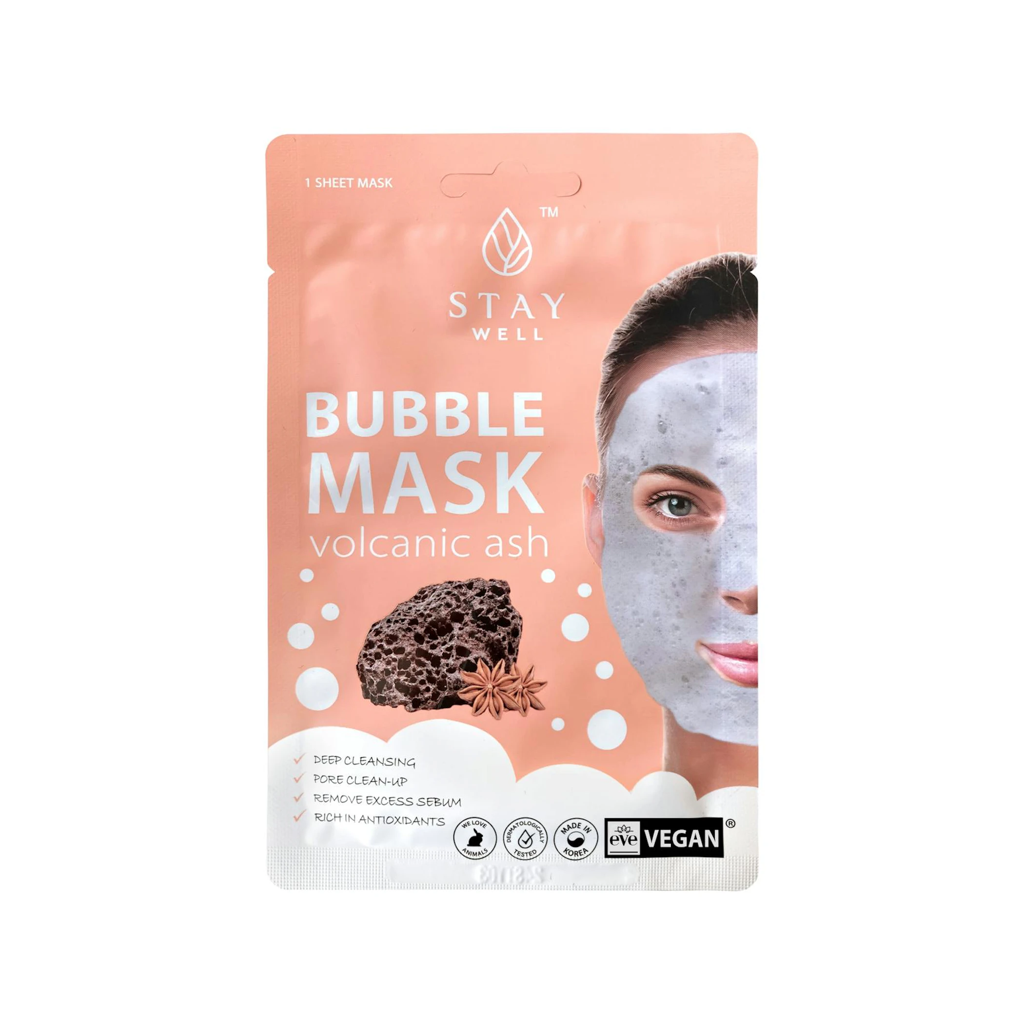 Mascarilla De Burbujas Ceniza Volcánica Stay Well 0