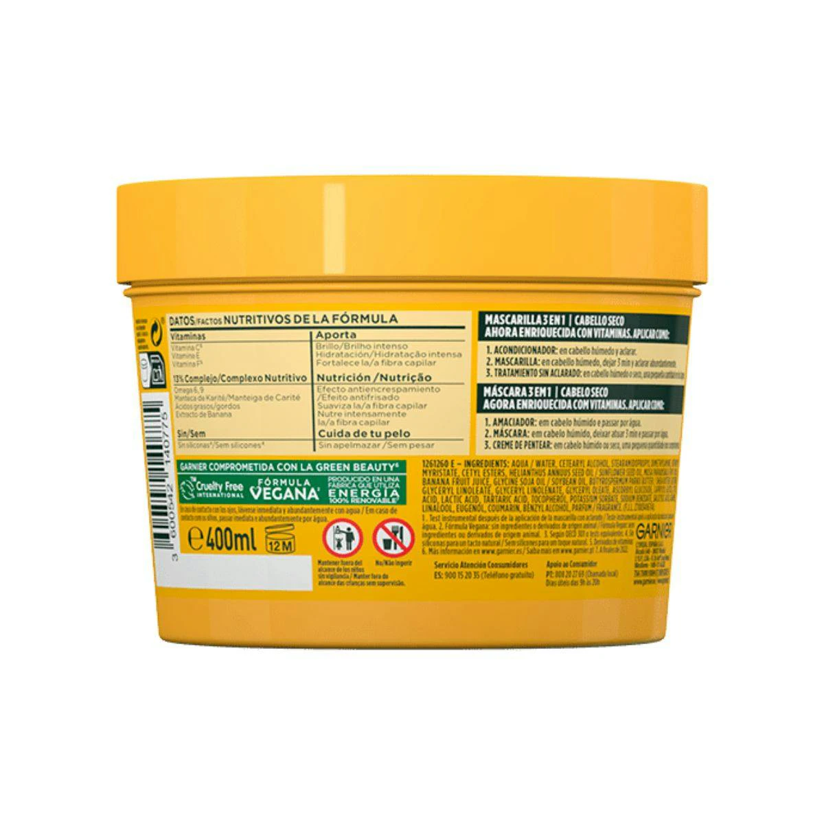 Mascarilla Nutritiva Hair Food Banana Fructis 390Ml