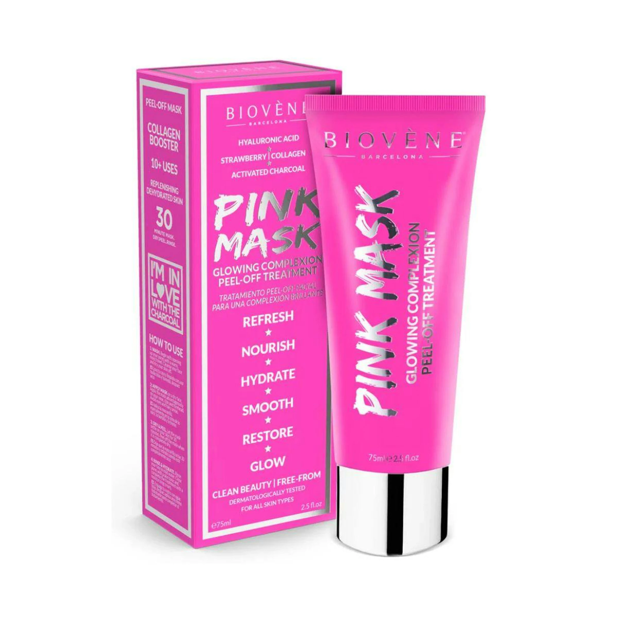 Mascarilla Rosa Glowing Complexion Peel-Off Biovène 75Ml 0