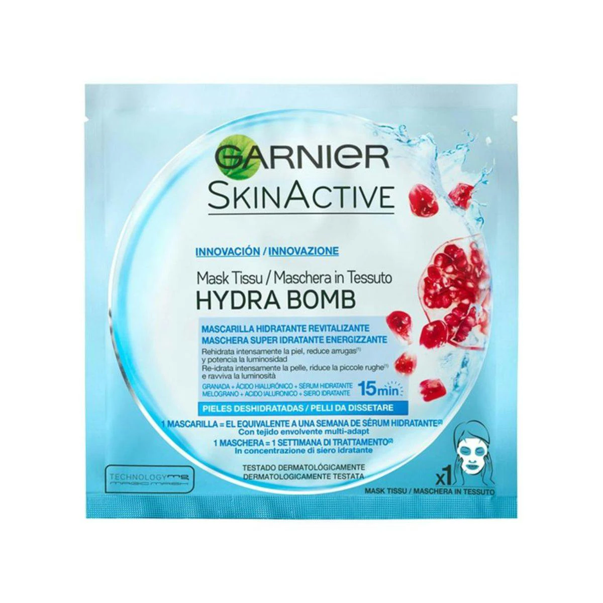 Mascarilla Tissu Revitalizante Hydra Bomb Granada Garnier