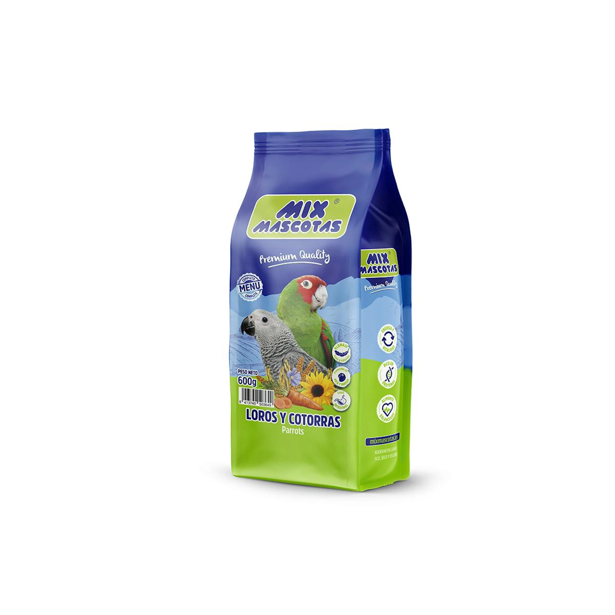 Alimento Loros Y Cotorras Mix Mascotas 600Gr 0