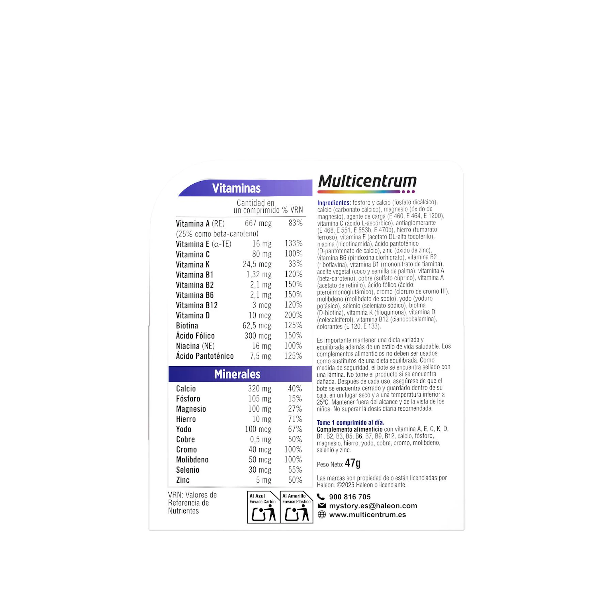 Multivitamínico Mujer Multicentrum 30 Comprimidos