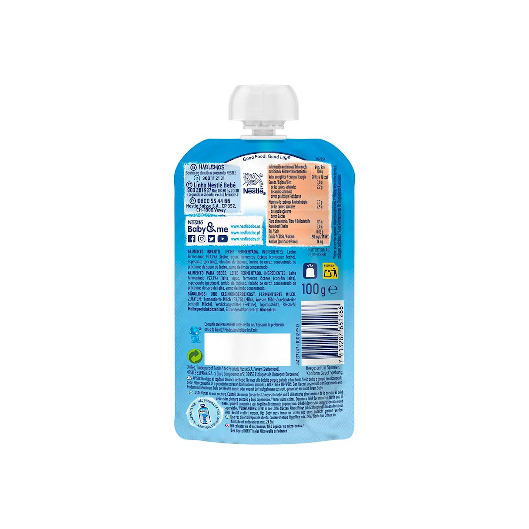 Saqueta Yogolino Natural Nestlé 100Gr